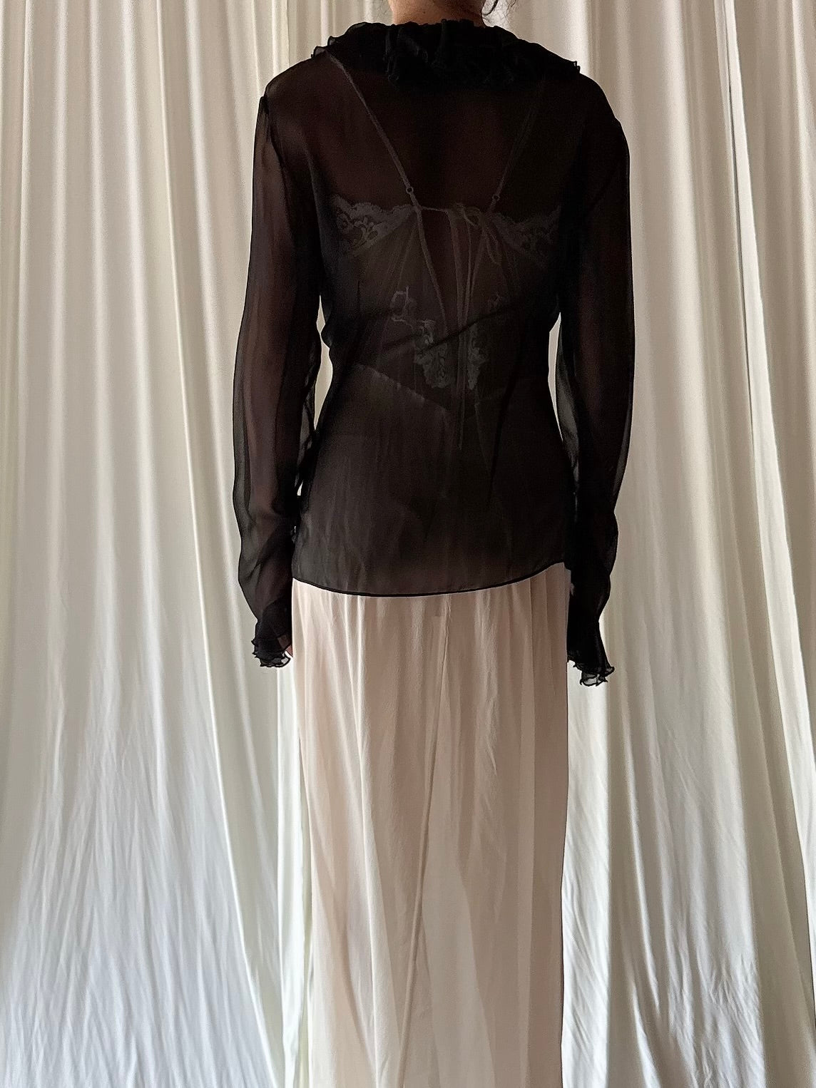 Vintage Ricci Andrist Italy Silk Chiffon Top - M