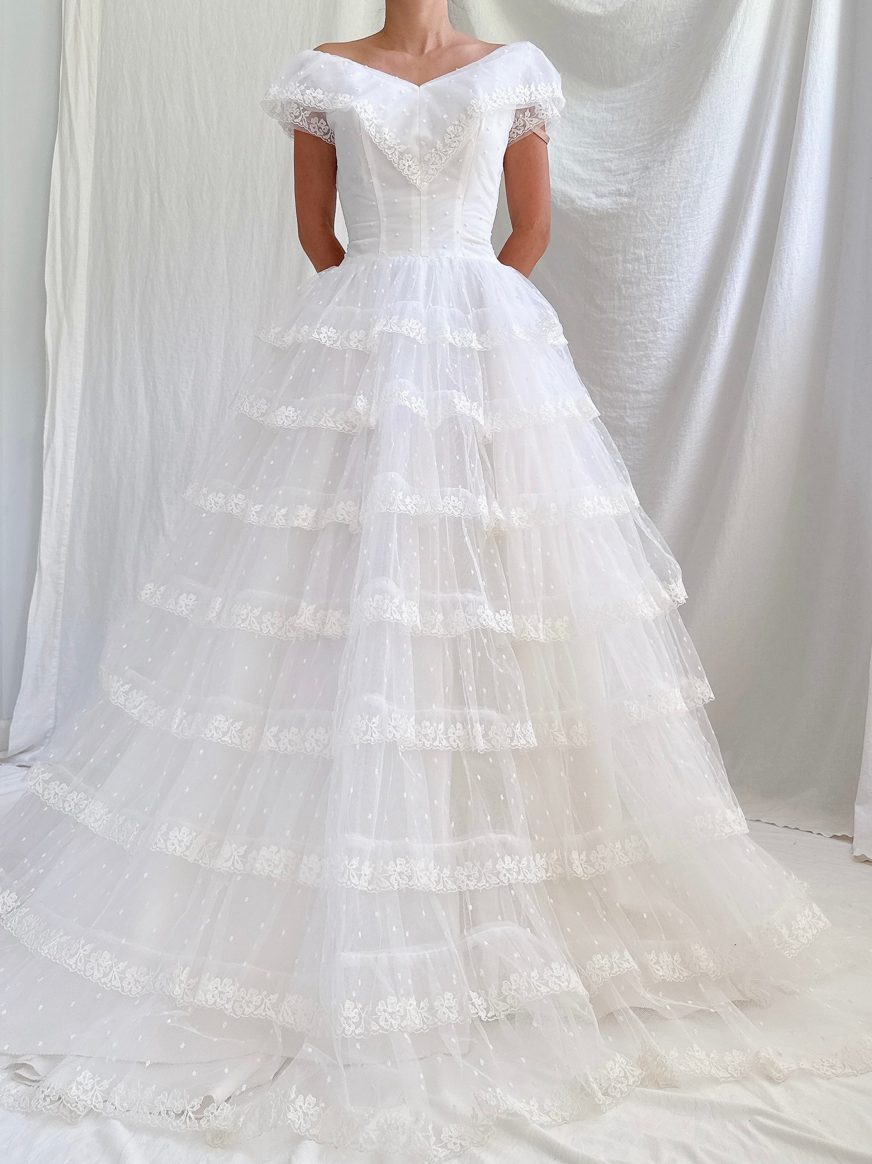 1950s Tier Tulle Dress - S