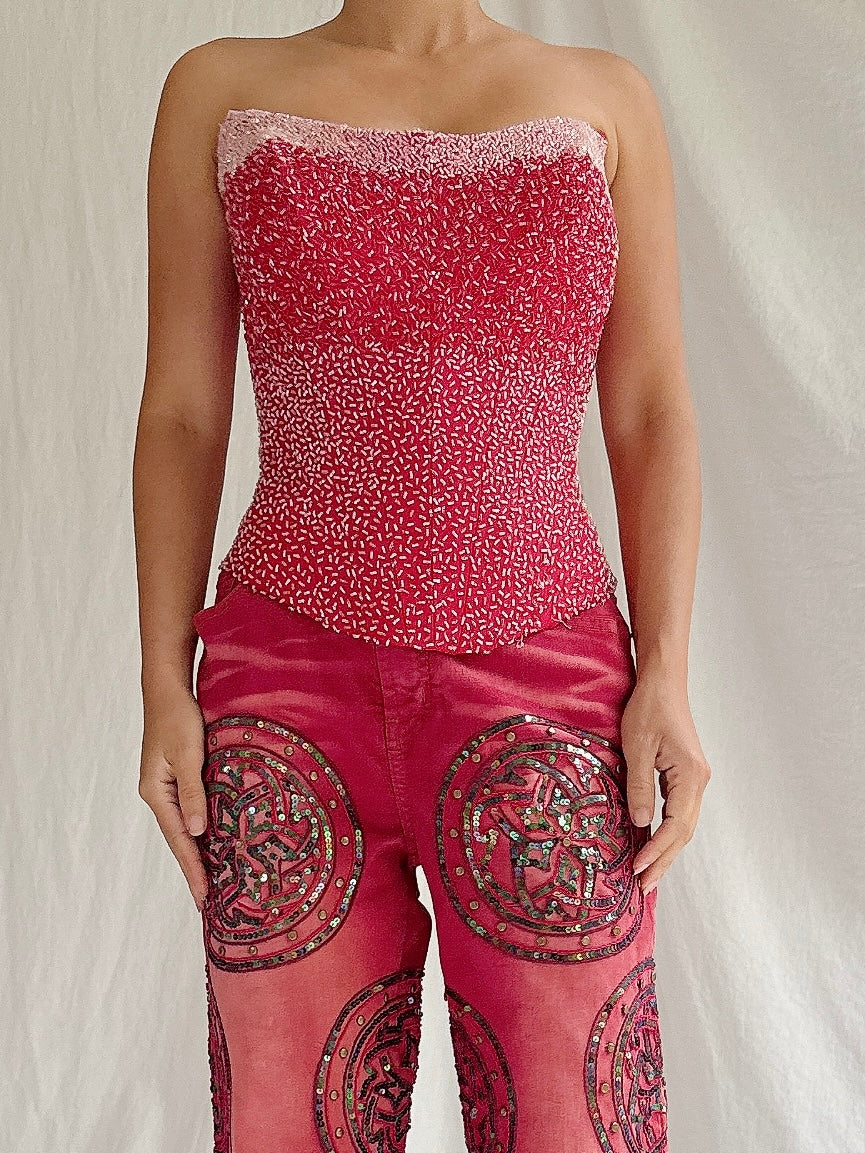 Vintage Nina Ricci Beaded Corset - S-M