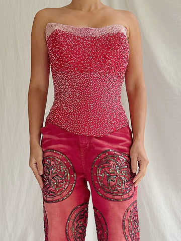 Vintage Nina Ricci Beaded Corset - S-M