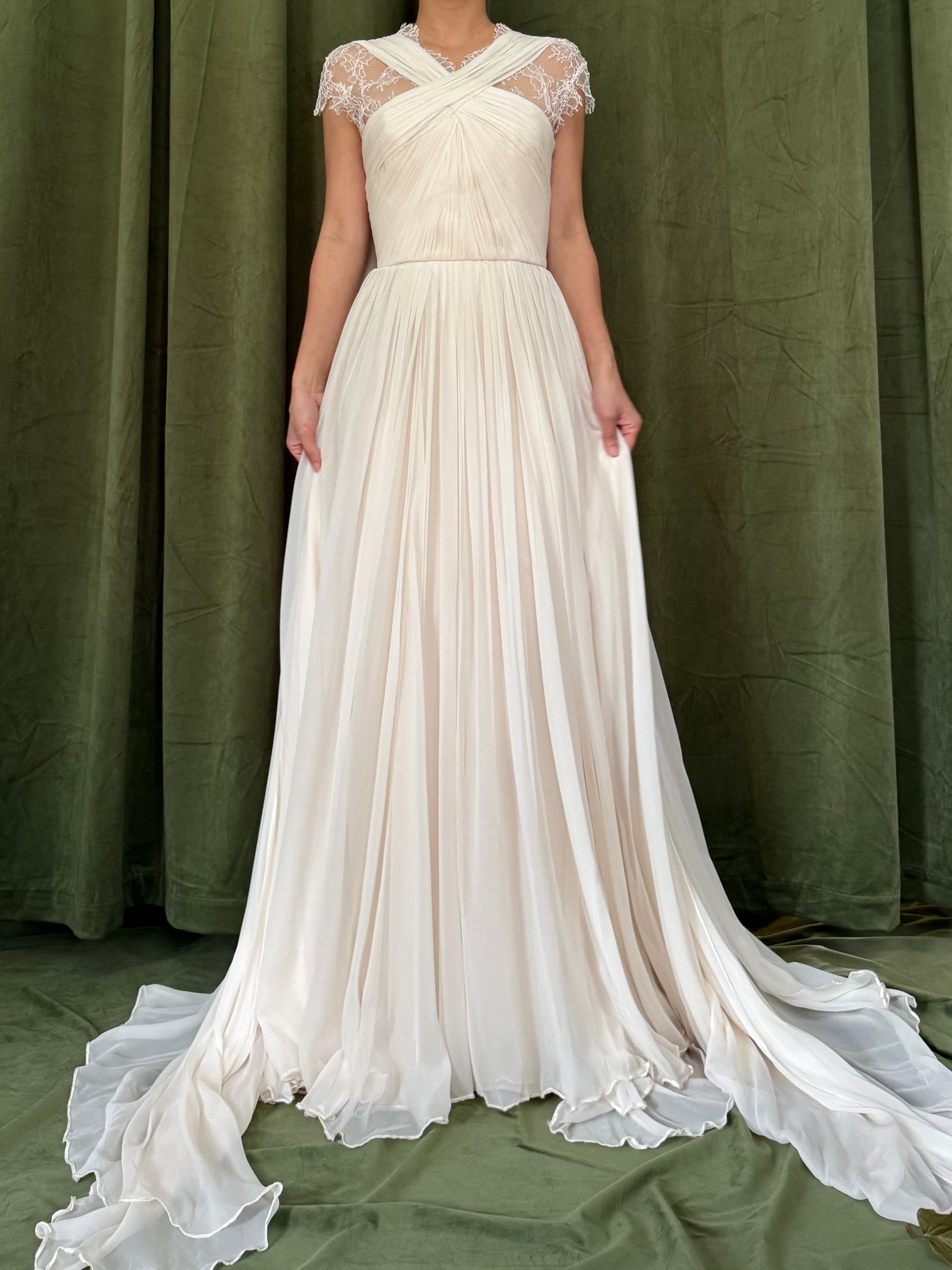 Vintage Monique Lhuillier Silk Chiffon Gown - S
