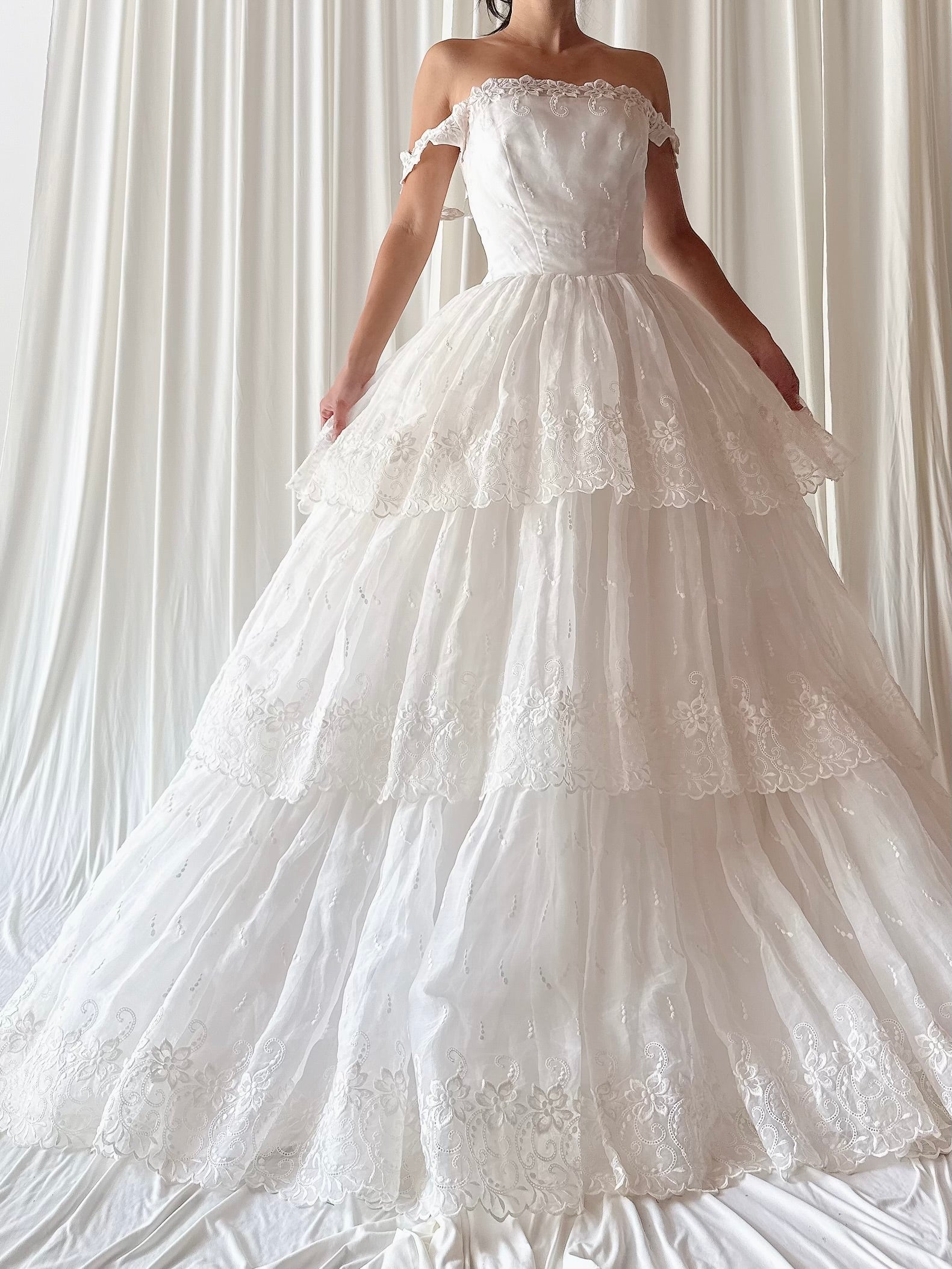 1950s Organdy Tulle Gown - XS/S
