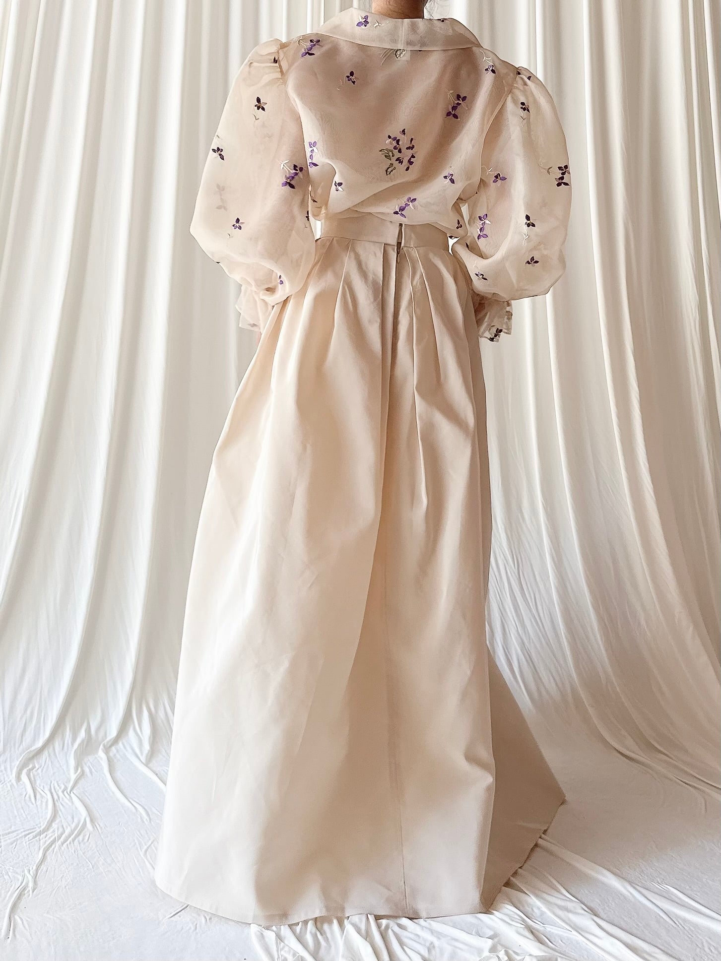 Vintage Victor Costa Two Piece Taffeta Ensemble - L