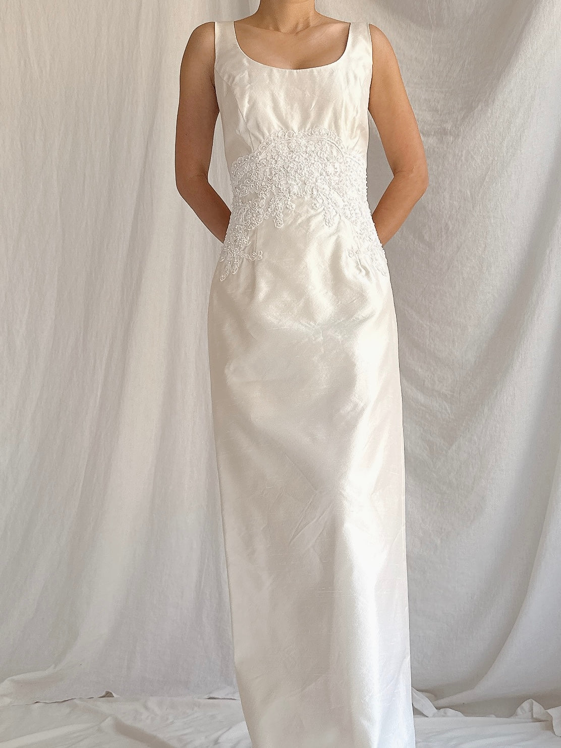 1990s Silk Column 2-Piece Gown - S/6