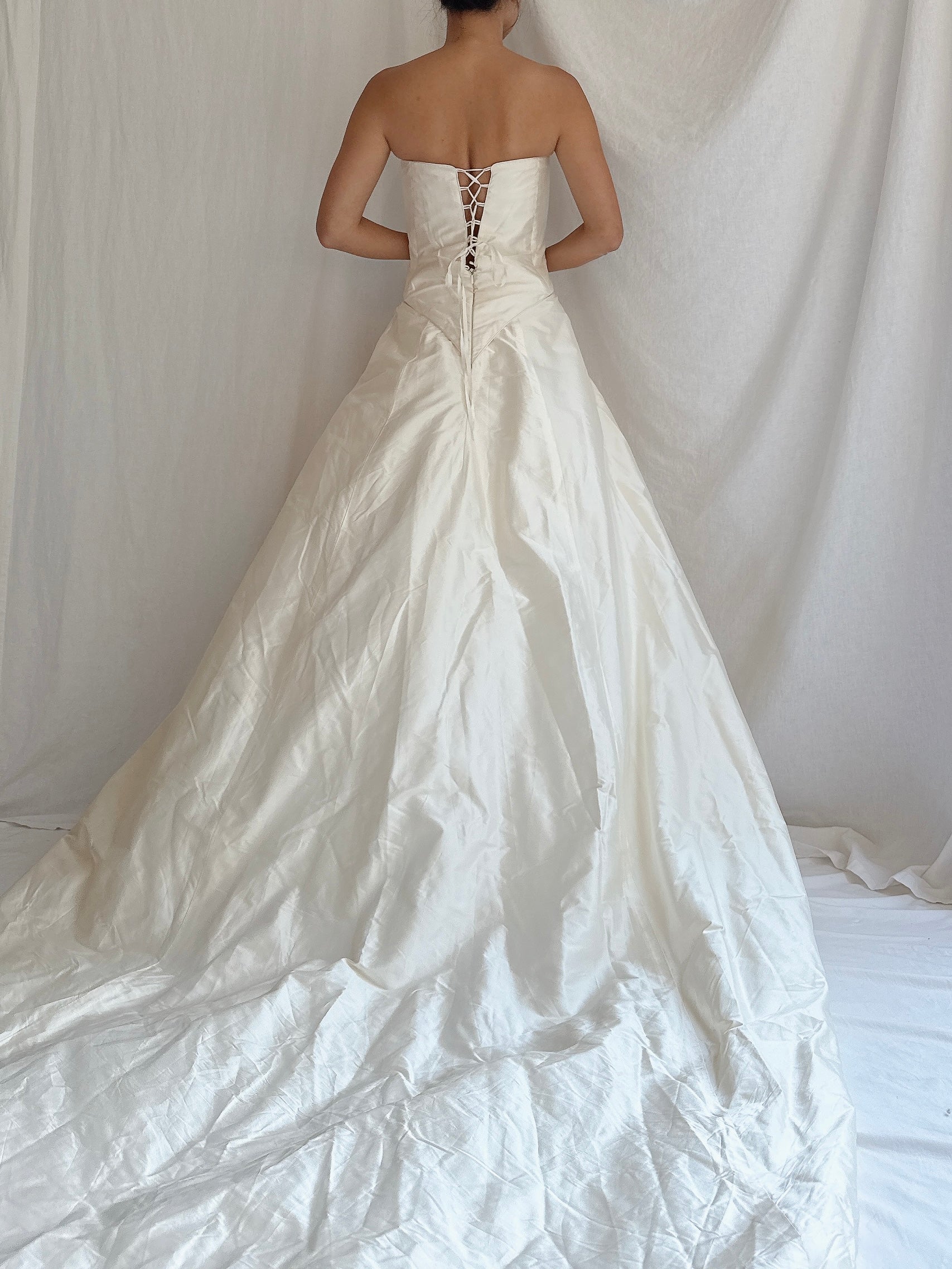 Vintage UK Silk Strapless Gown - UK 16/US 12