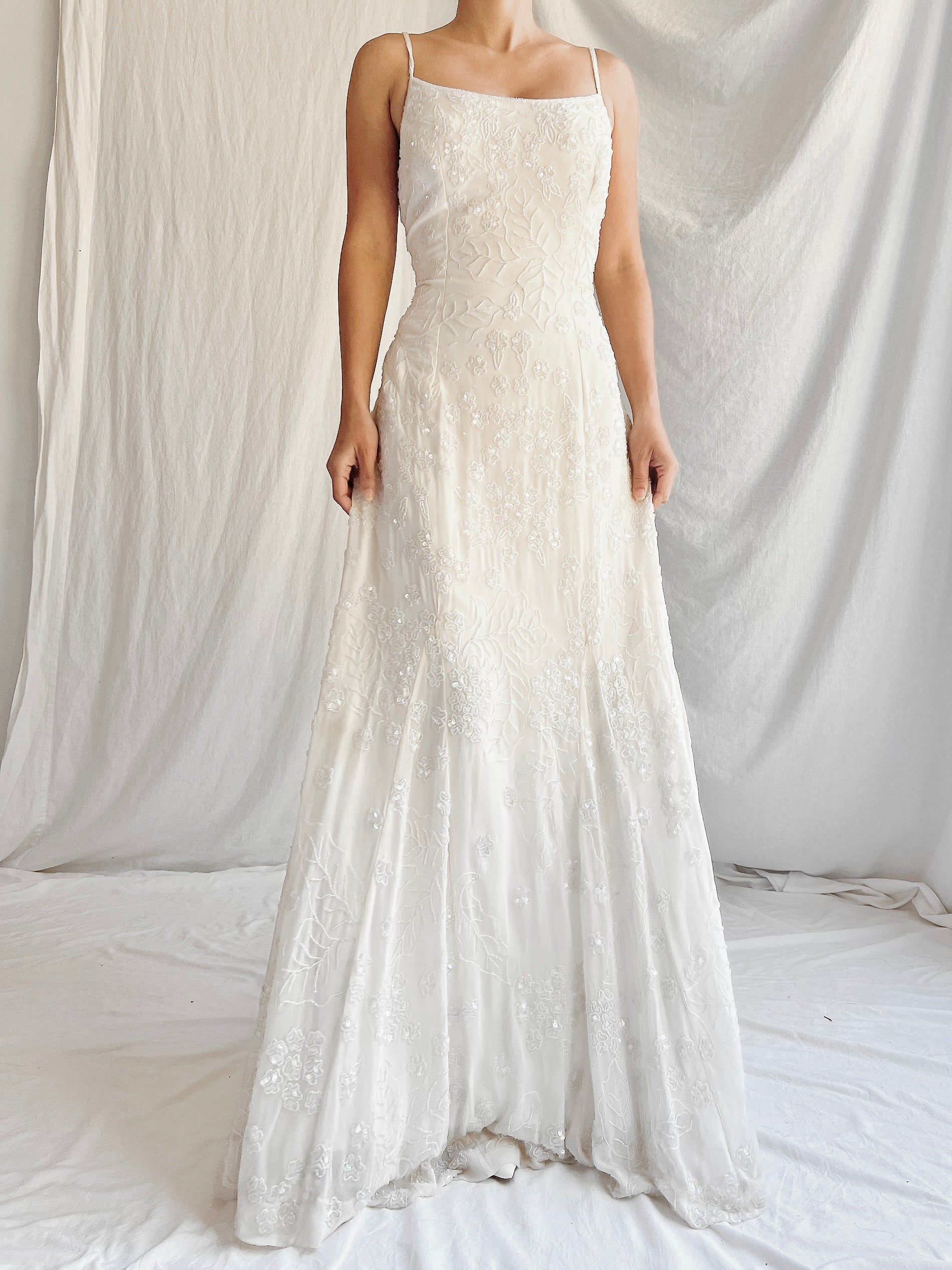 90s Silk Beaded Gown