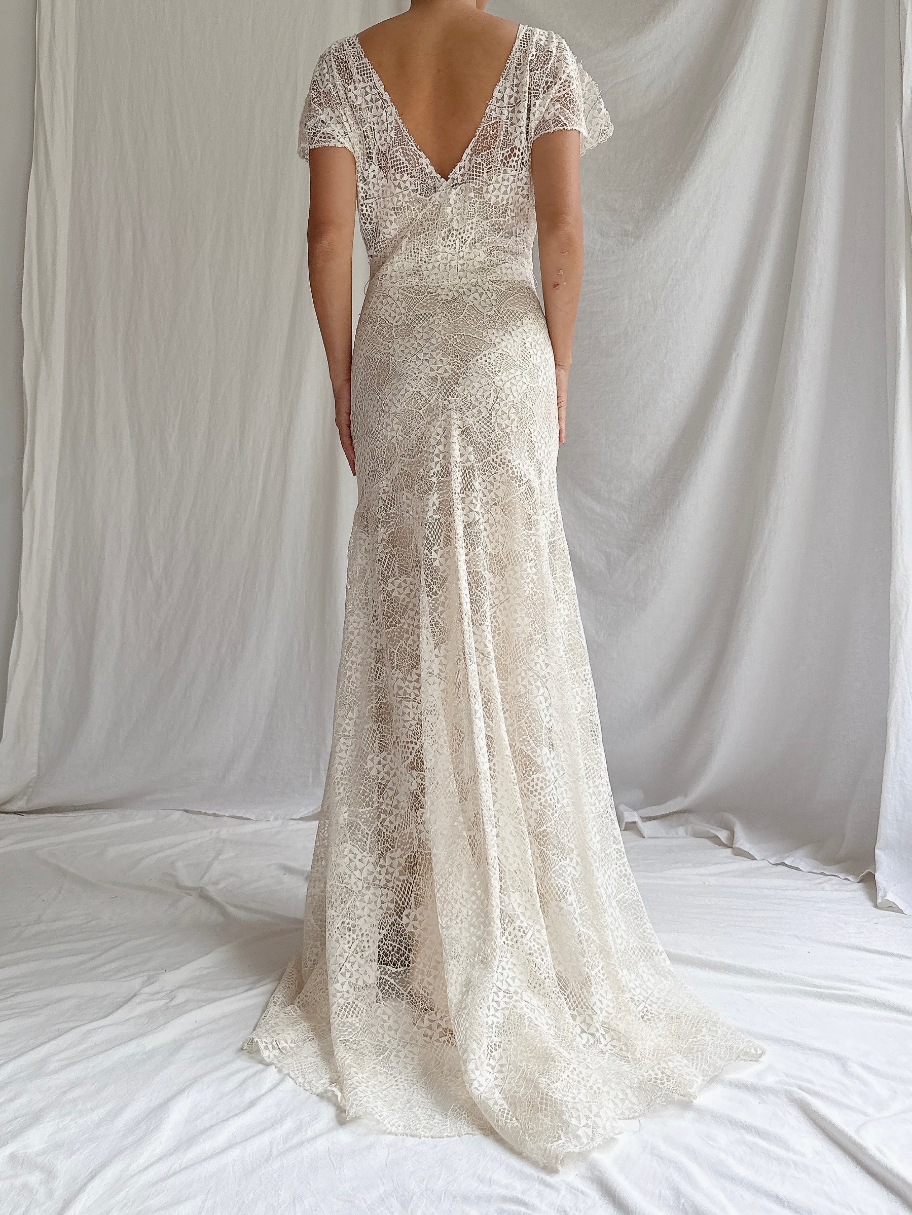 00 Monique Llhuilier Lace & Silk Gown - XS/2/4