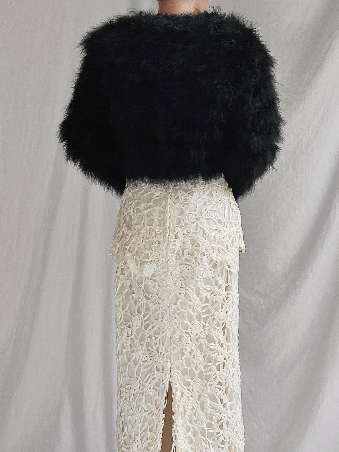 Vintage Marabou Feather Jacket - S