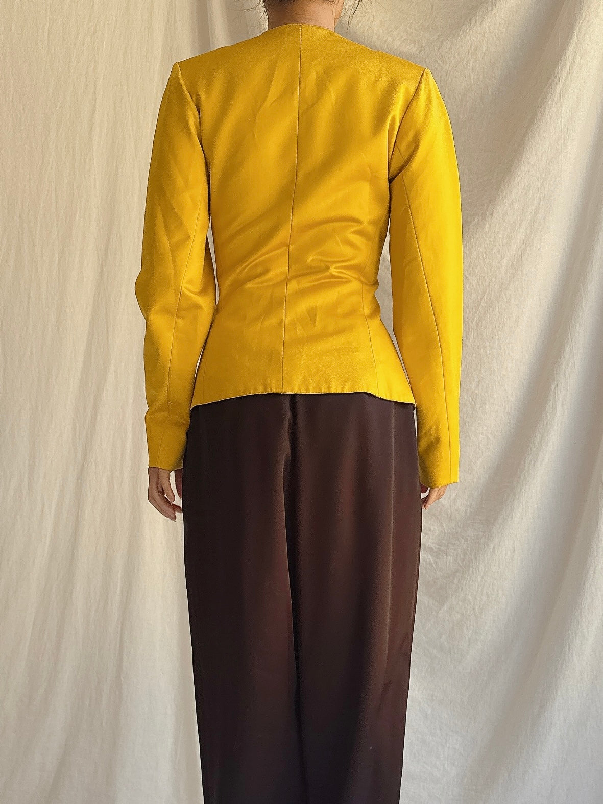 Vintage YSL Marigold Silk Blazer - S/M
