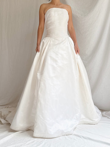 Vintage Sill Strapless Gown - S