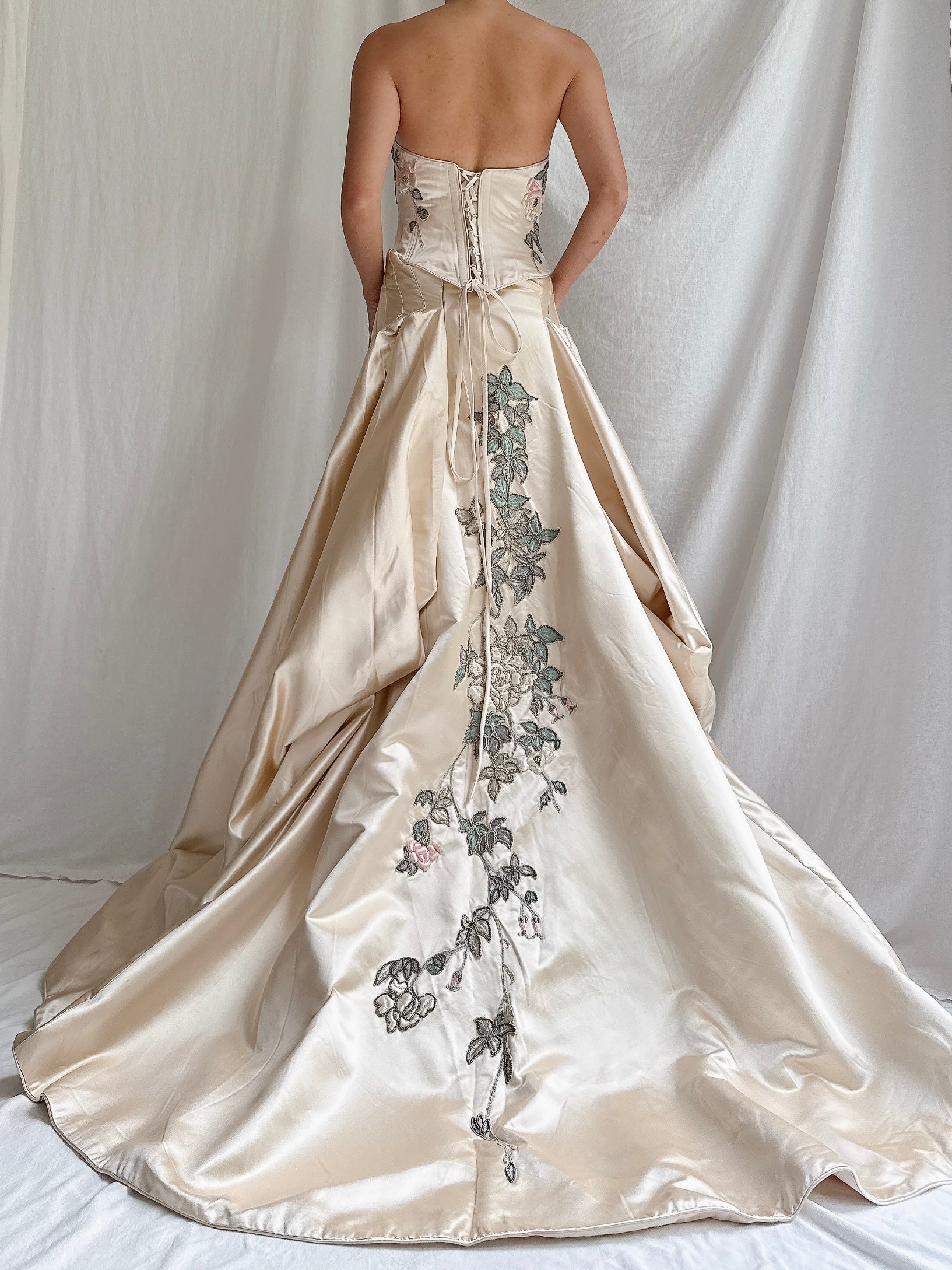 RESERVED 1990s Eavis & Brown Couture Silk Embroidered 3-Piece Set - M/L UK 14