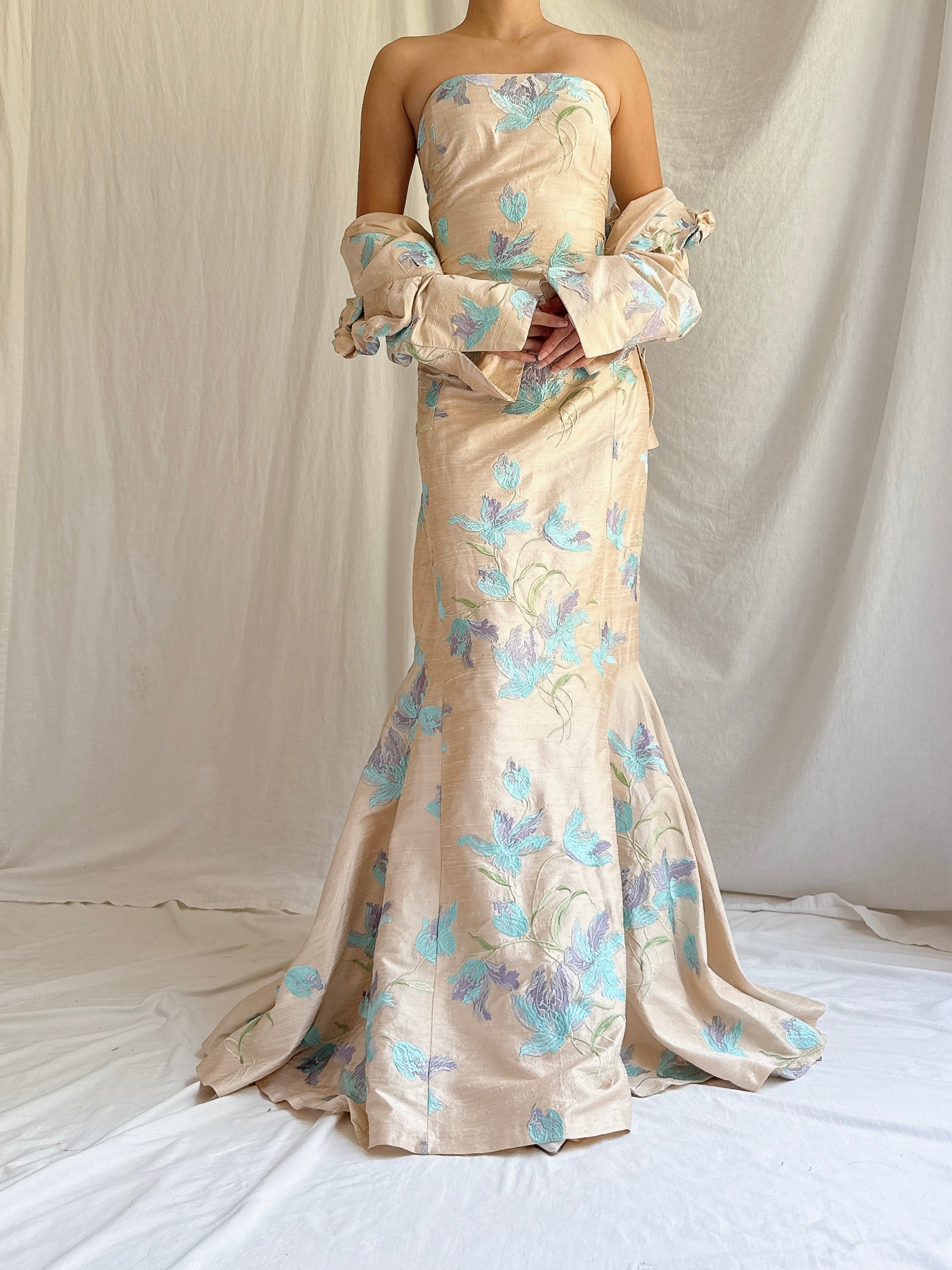 Vintage Silk Paule Vasseur 2-Piece Set - M