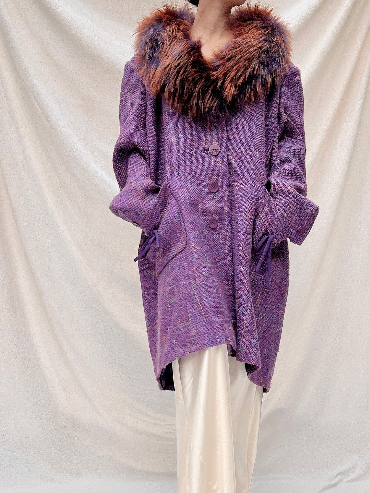 Vintage Wool Fox collar Jacket - M