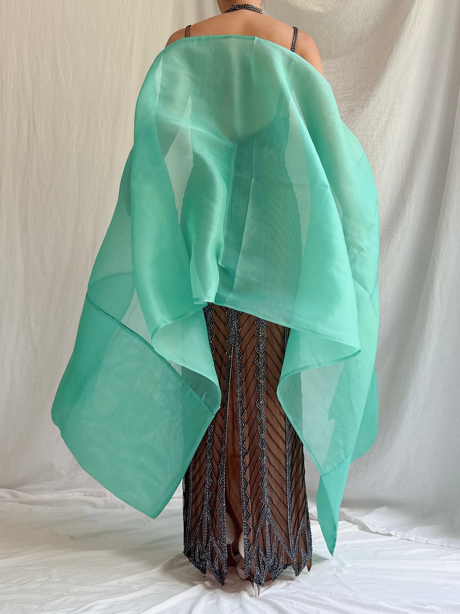 Vintage Silk Organza Shawl - OSFM