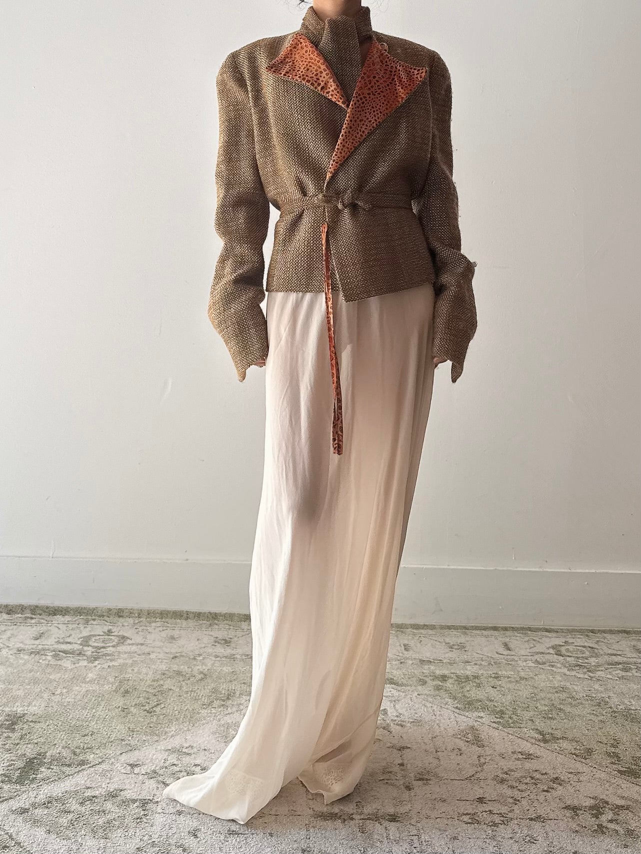 Vintage Carven Paris Silk Tweed Jacket - FR 44