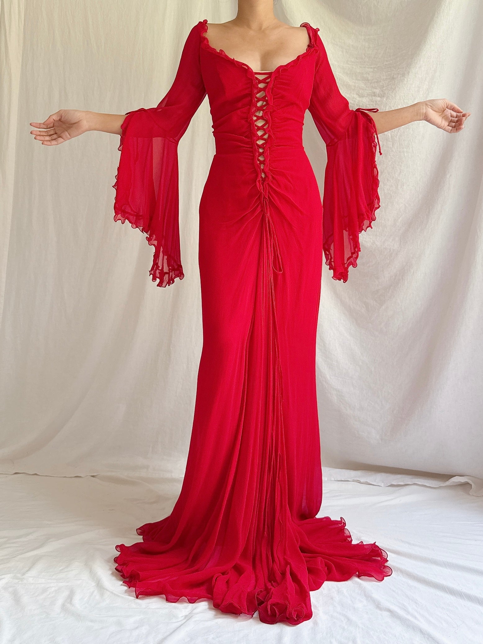 Vintage Bellville Sassoon Silk Gown - UK 14