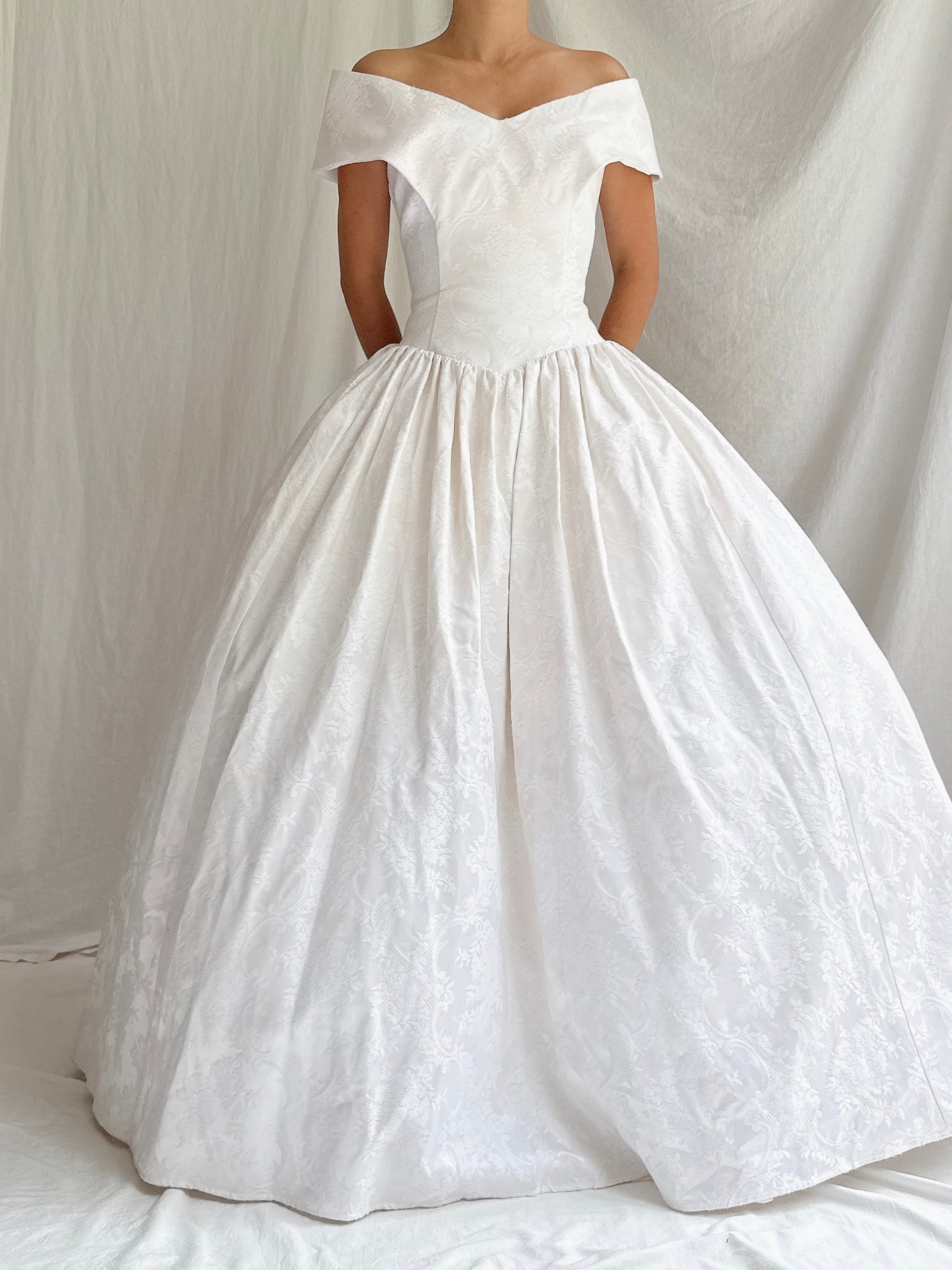 1980s Jessica McClintock Brocade Gown - S