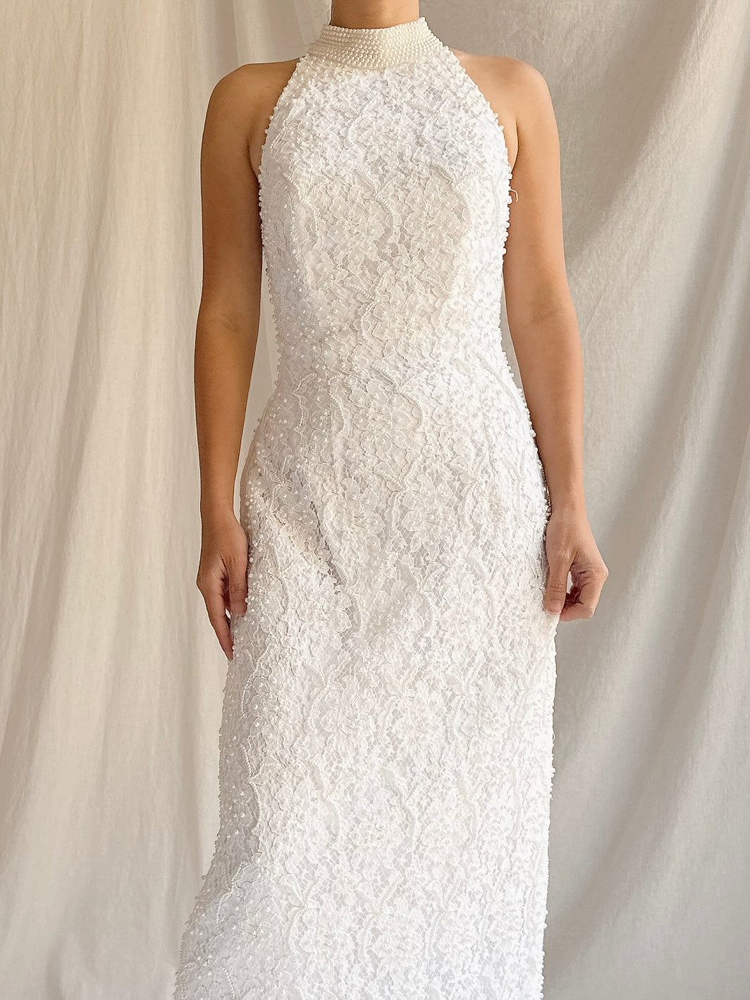 1990s Halter Neckline Dress - S