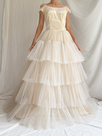 1950s Layered Tulle Dress - S