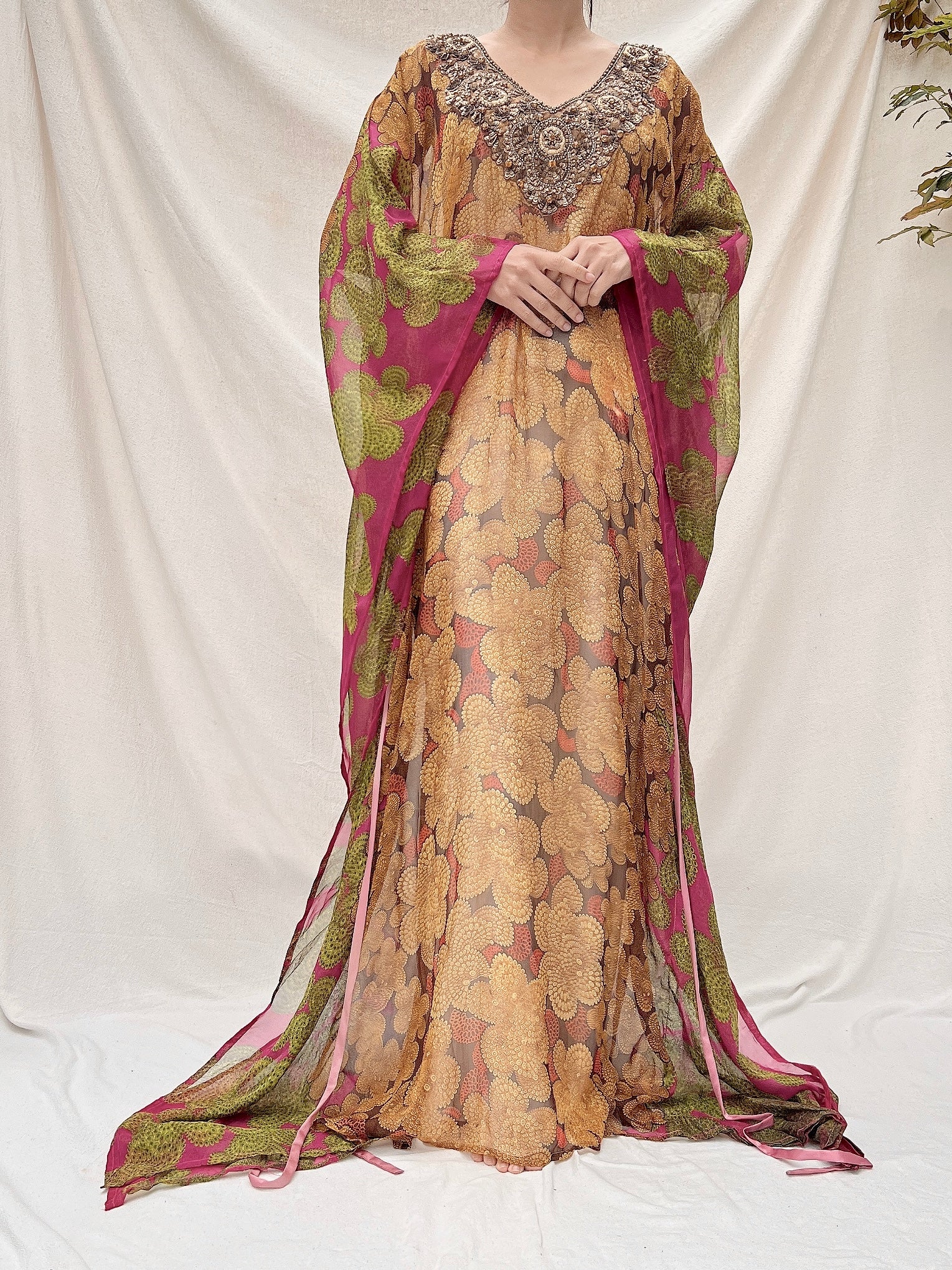 Vintage Silk Abstract Kaftan -OSFA