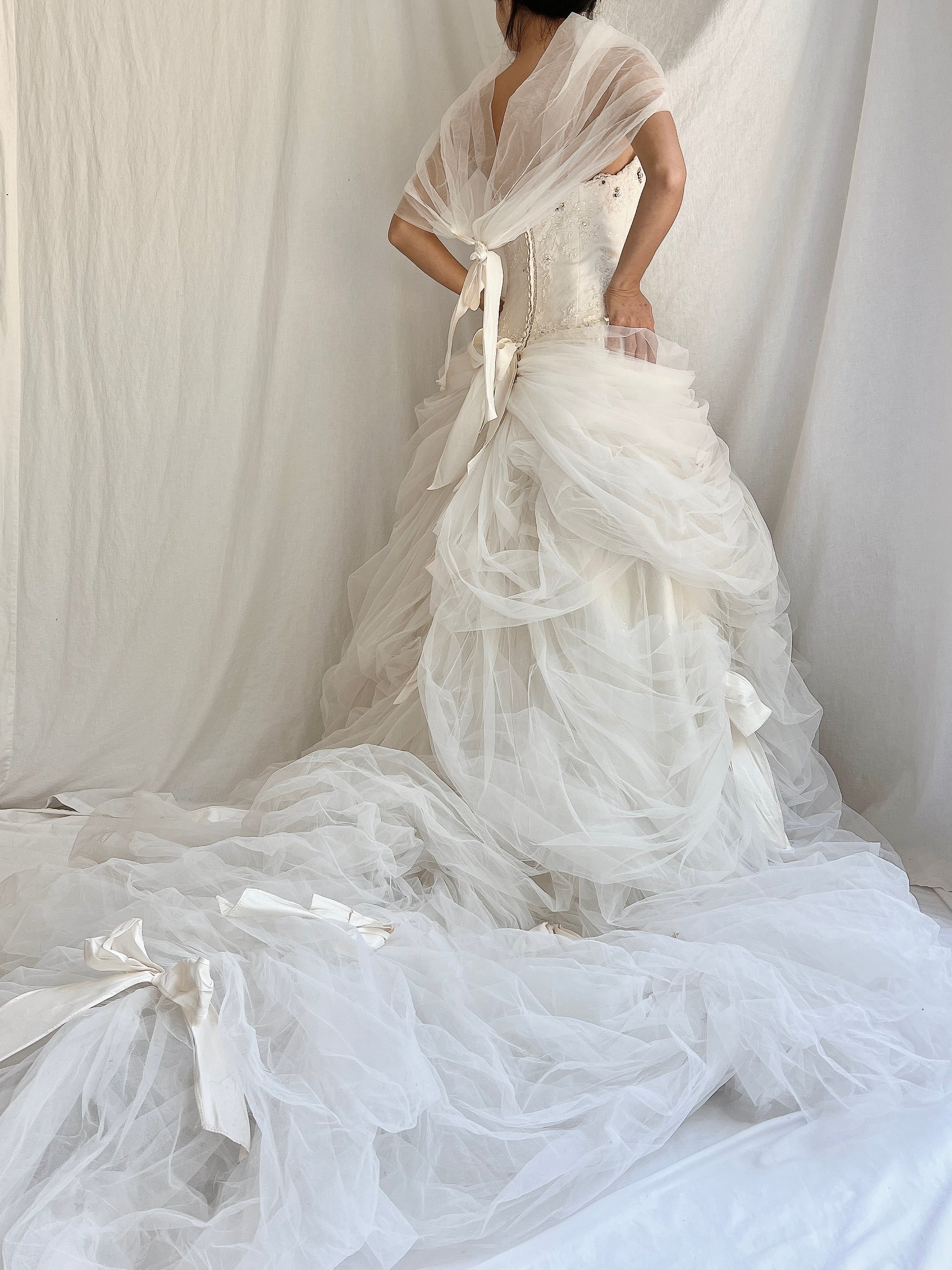 00s Ian Stuart Tulle and Silk Gown - XS/0