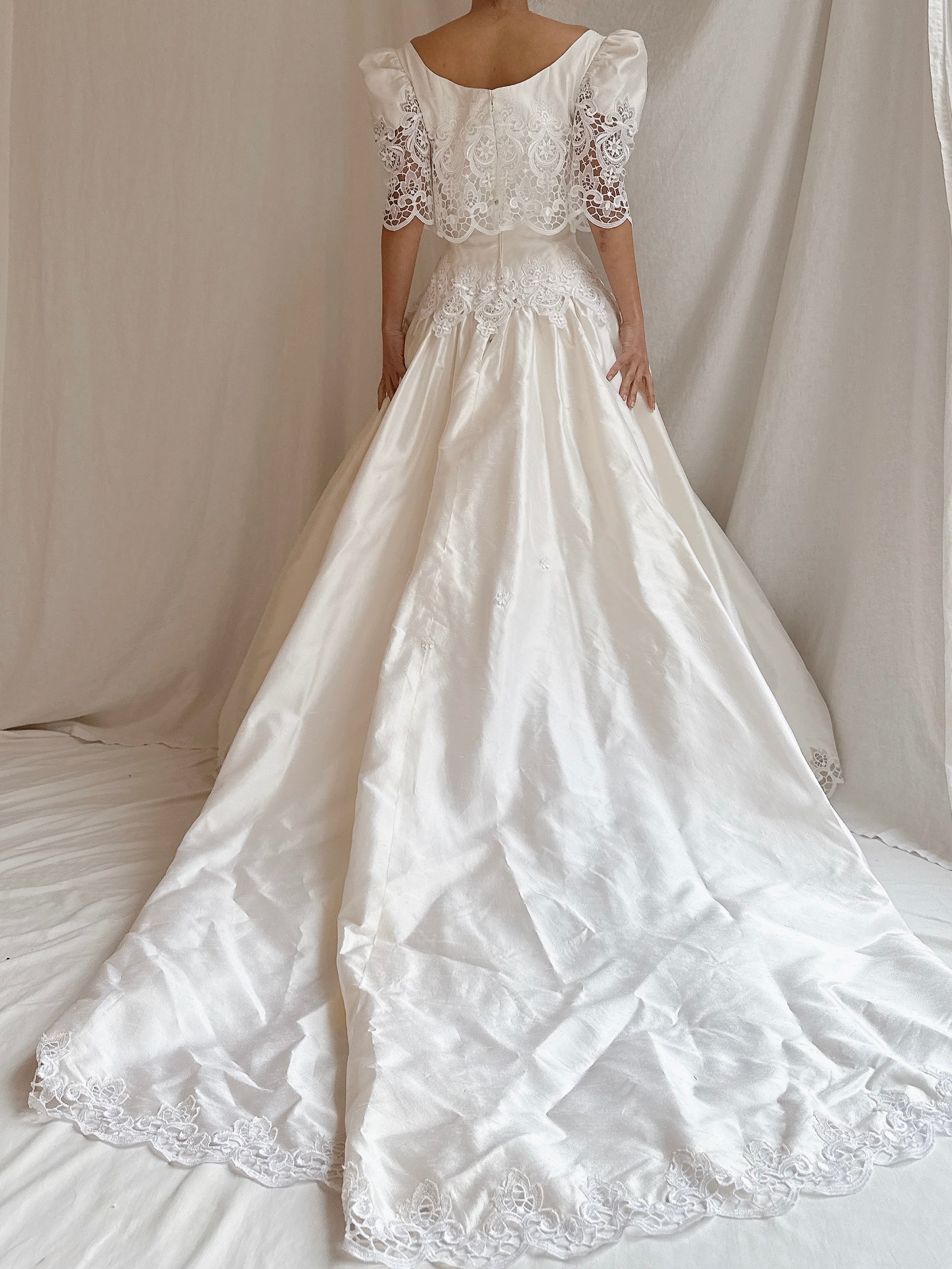 Vintage Silk Gaipure Lace Dress - S/6