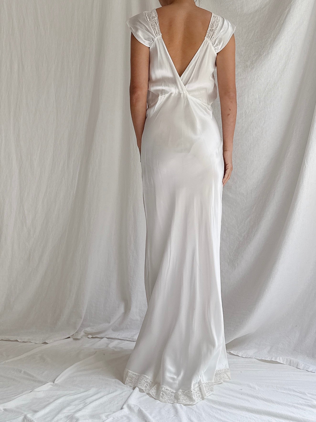 1930s Satin Slip Dress - S