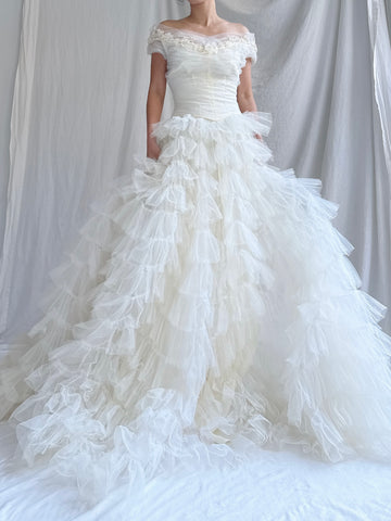 1950s Layered Tulle Gown - XS