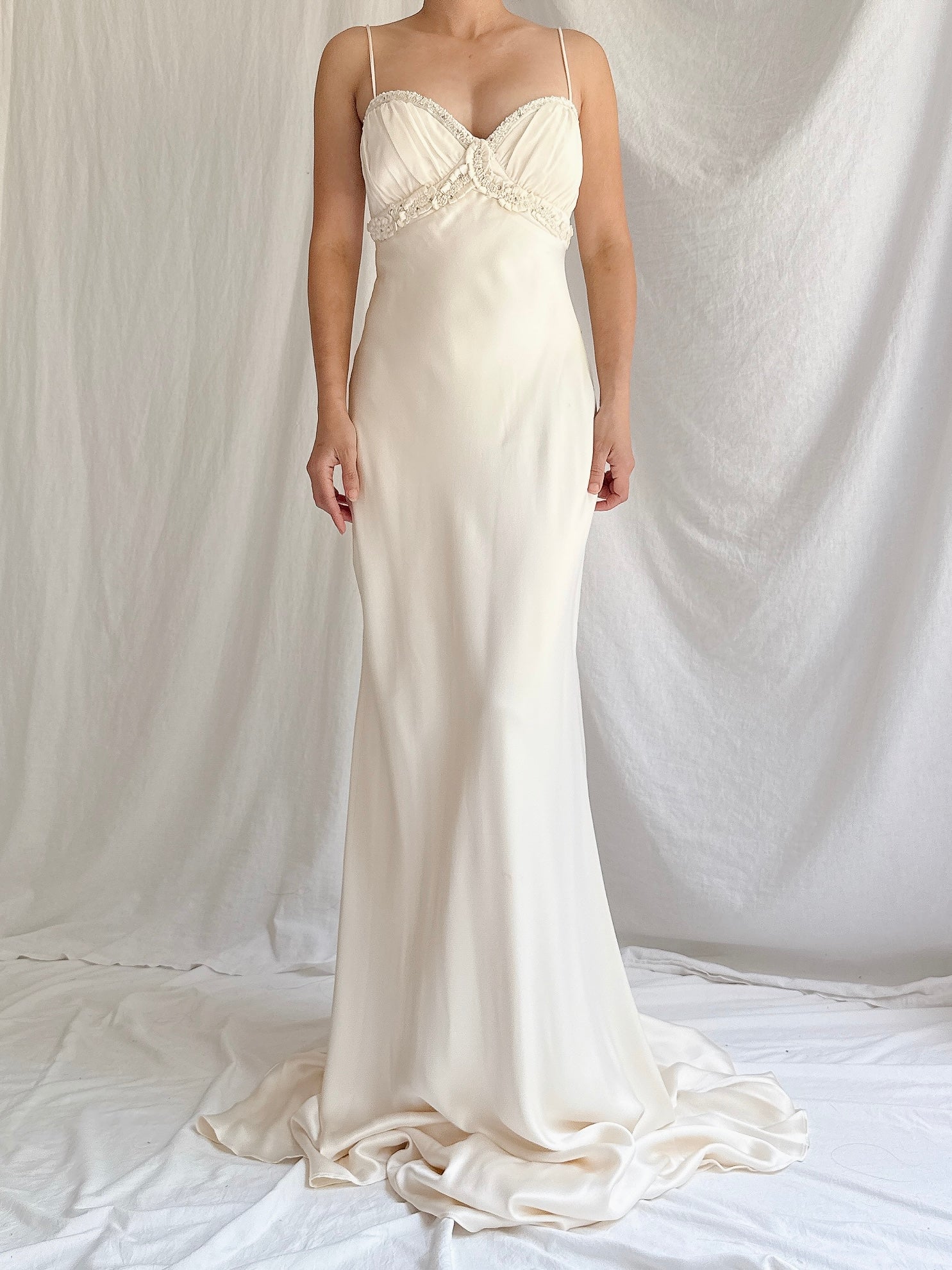 Vintage Silk Charmeuse Gown - XS/2-4 Vintage Silk Charmeuse Gown - XS/2-4
