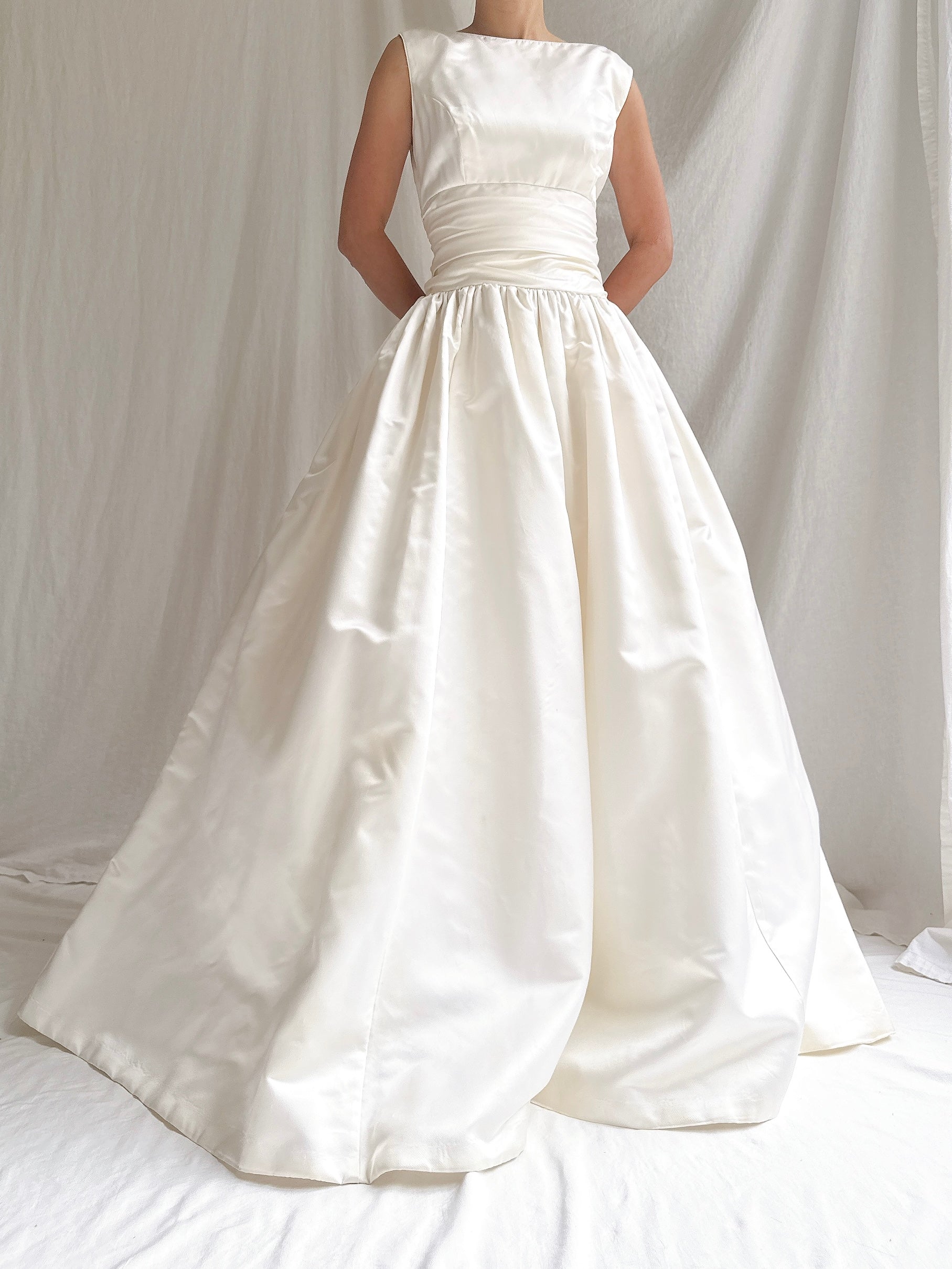 Vintage Silk Boatneck Gown - M