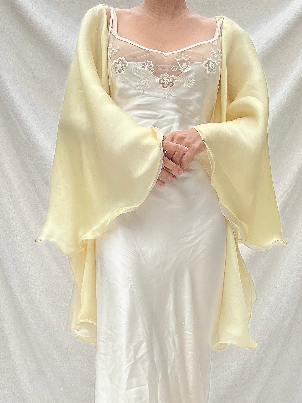 Vintage Silk Organza Shawl - OSFM