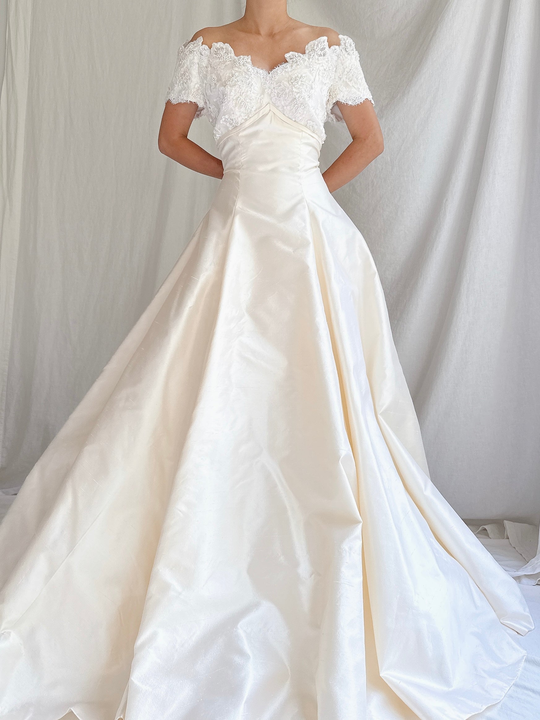 Vintage Marisa Silk and Lace Gown - S