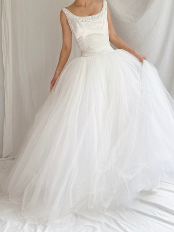 Vintage Diamond Collection Silk and Tulle Gown - S/4