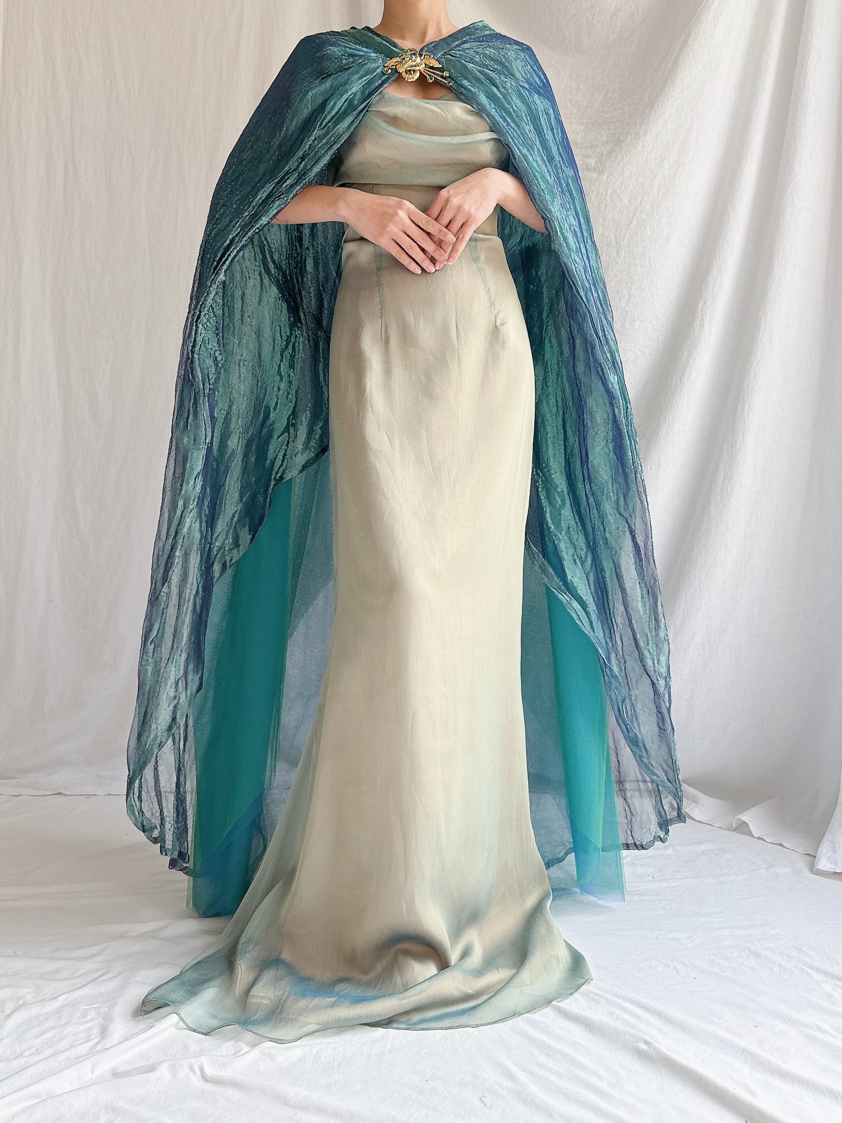 1980s Floranna Italy Metallic Cape/Overskirt - OSFM