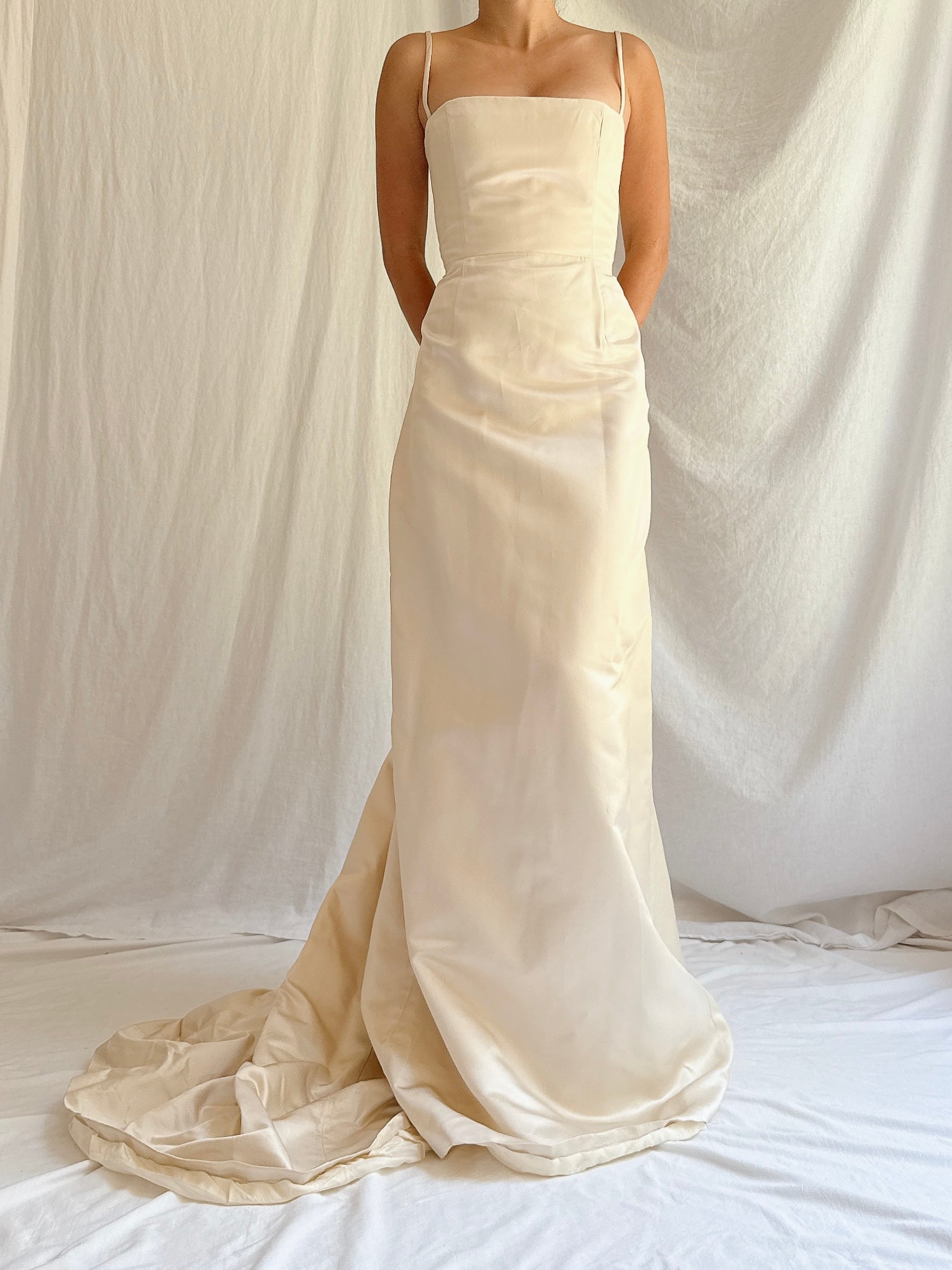 Vintage Peter Soronen Champagne Silk Charmeuse Gown - XS/2
