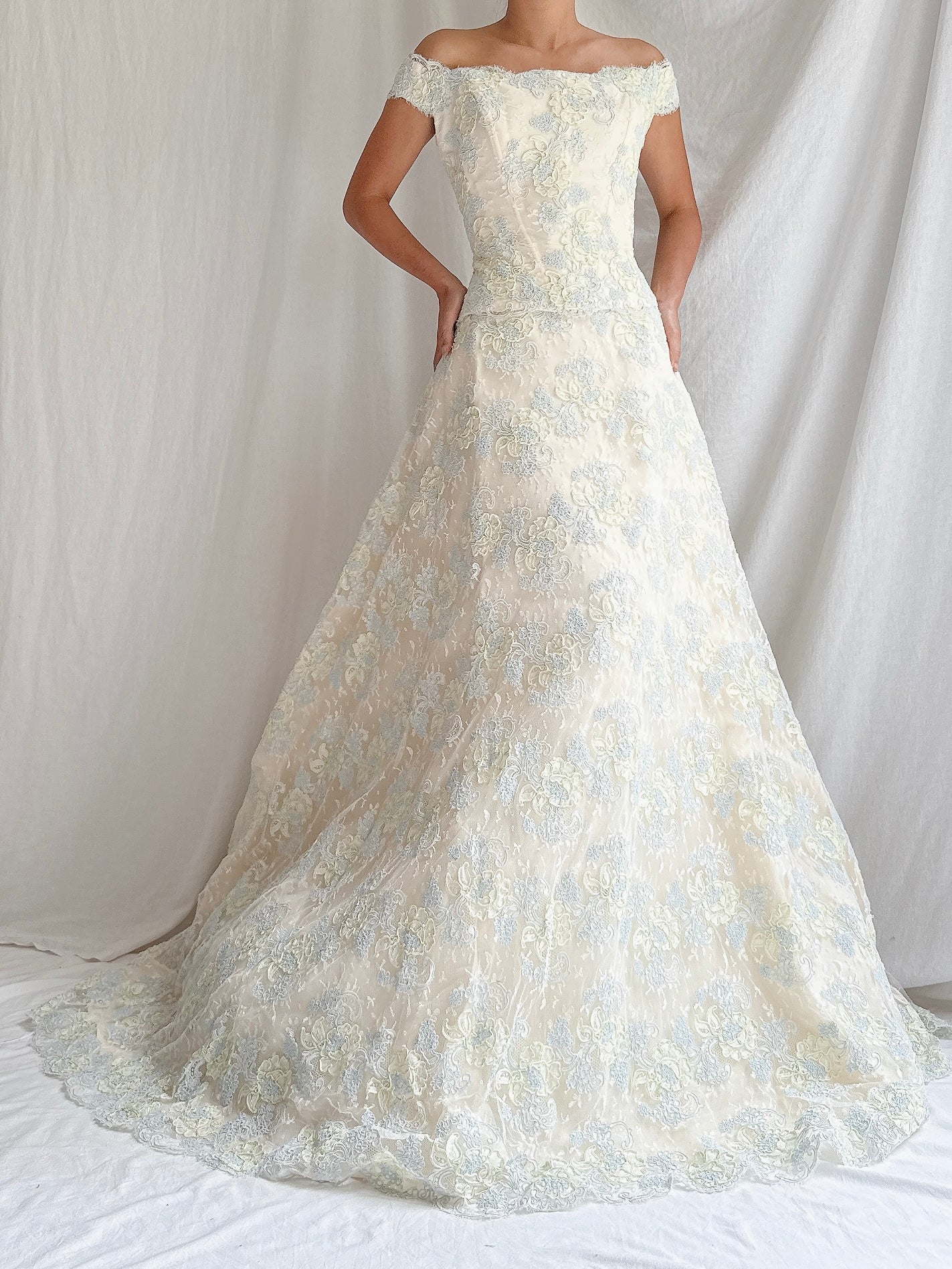 Vintage Aimee Atelier Couture Alencon Lace 3-Piece Set - L/IT 46