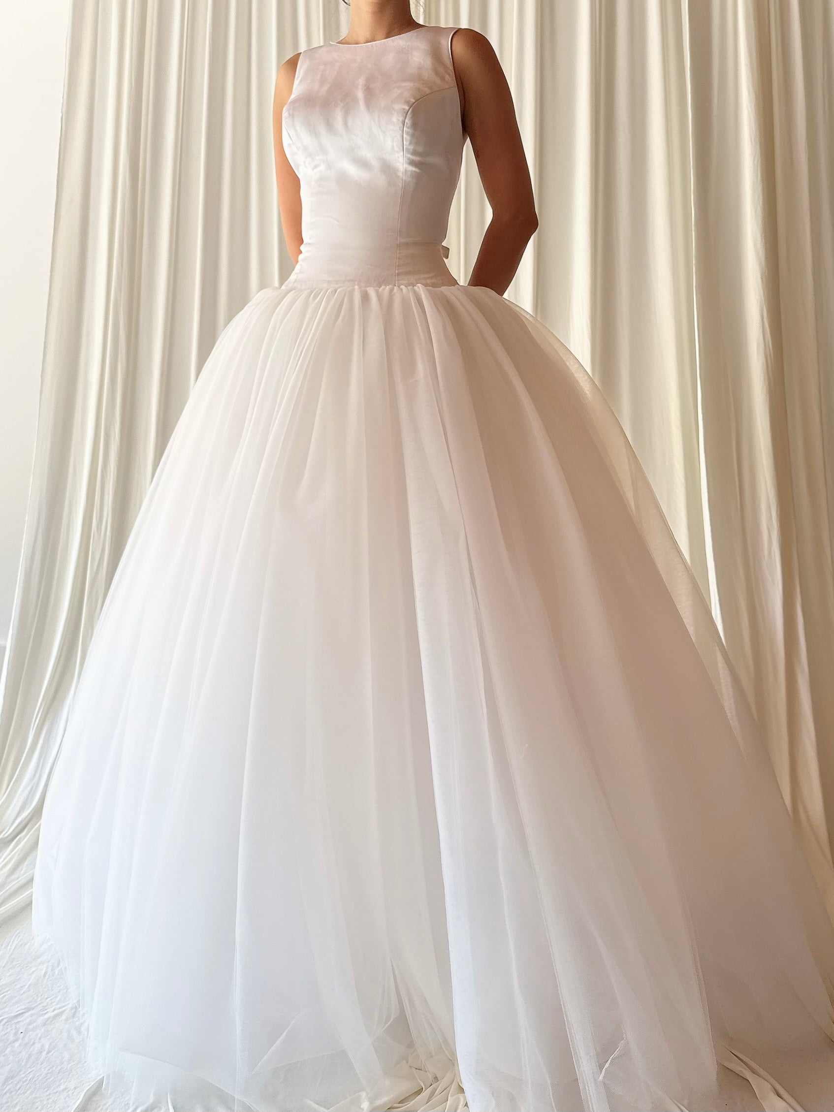 1990s Silk and Tulle Gown - S/M