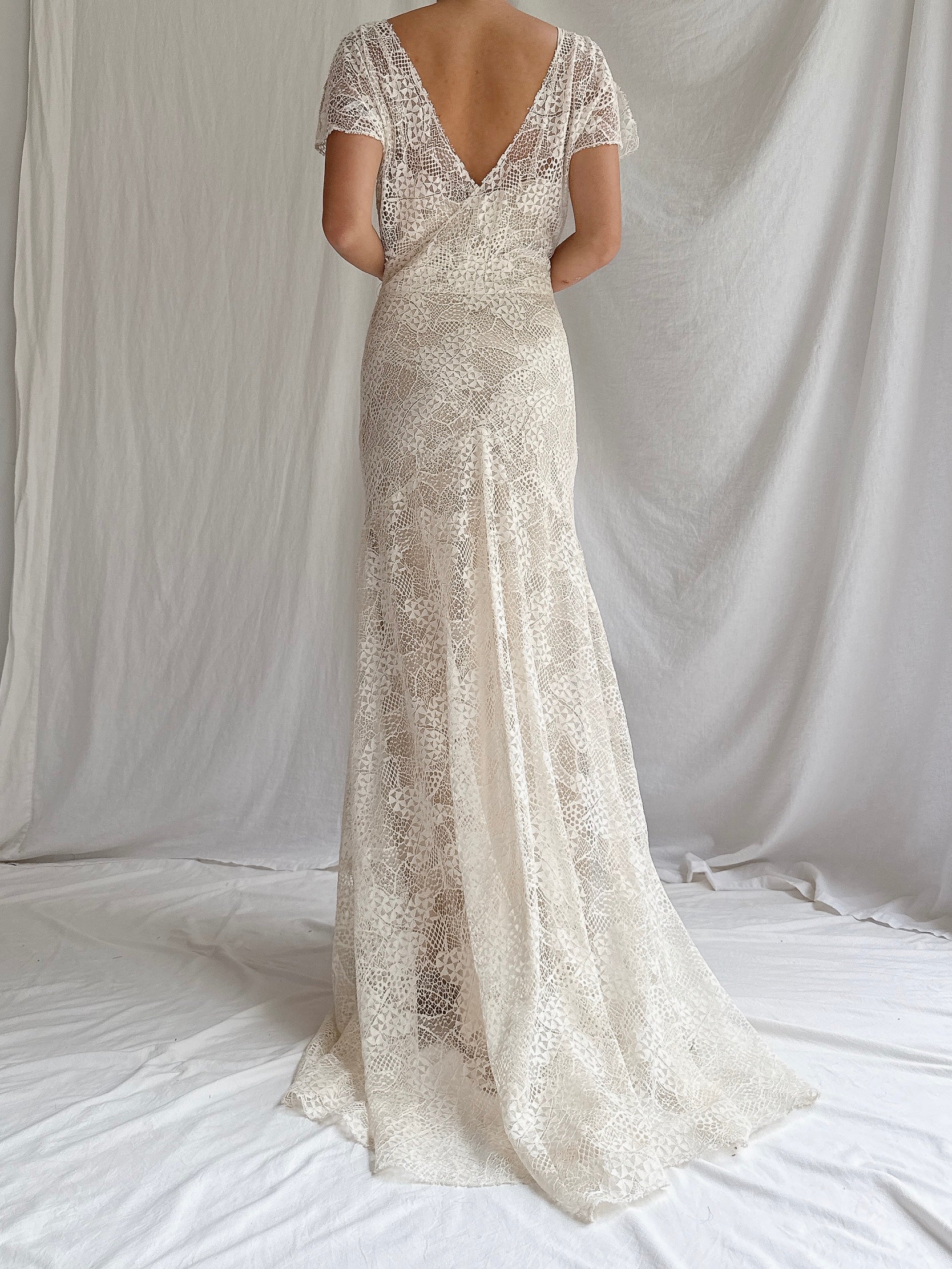 00 Monique Llhuilier Lace & Silk Gown - XS/2/4