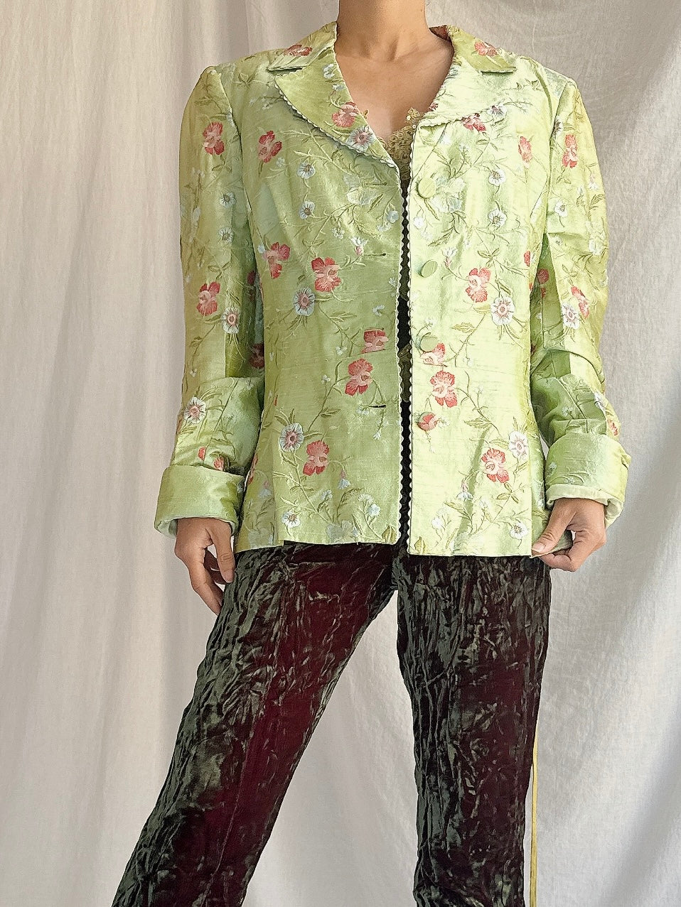 Vintage Silk Embroidered Jacket - M