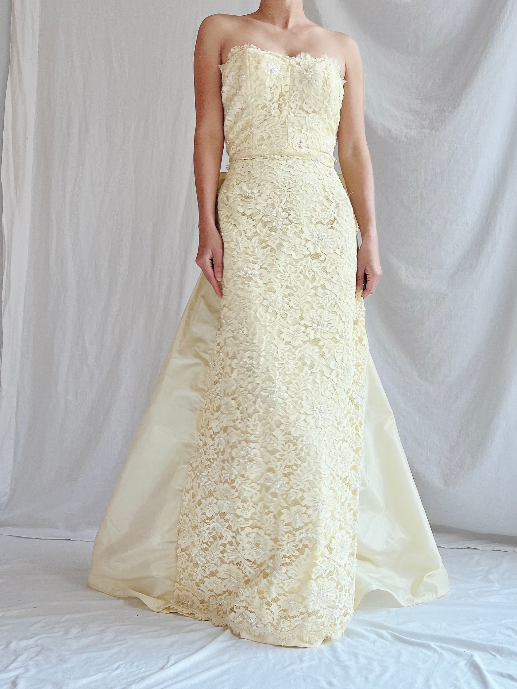 Vintage Lillie Rubin Butter Lace Gown -  XS