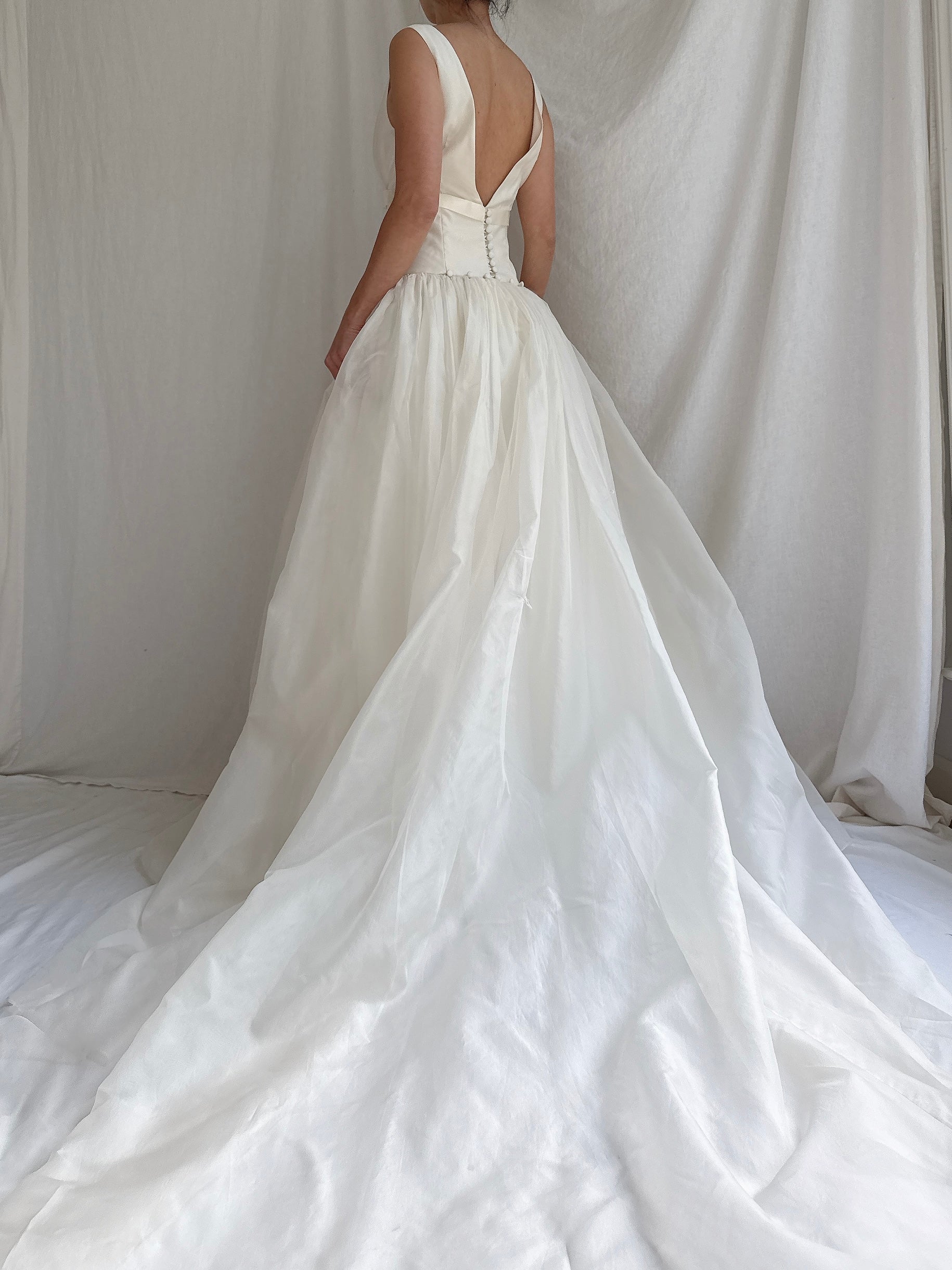 Vintage Silk Organza Gown - S