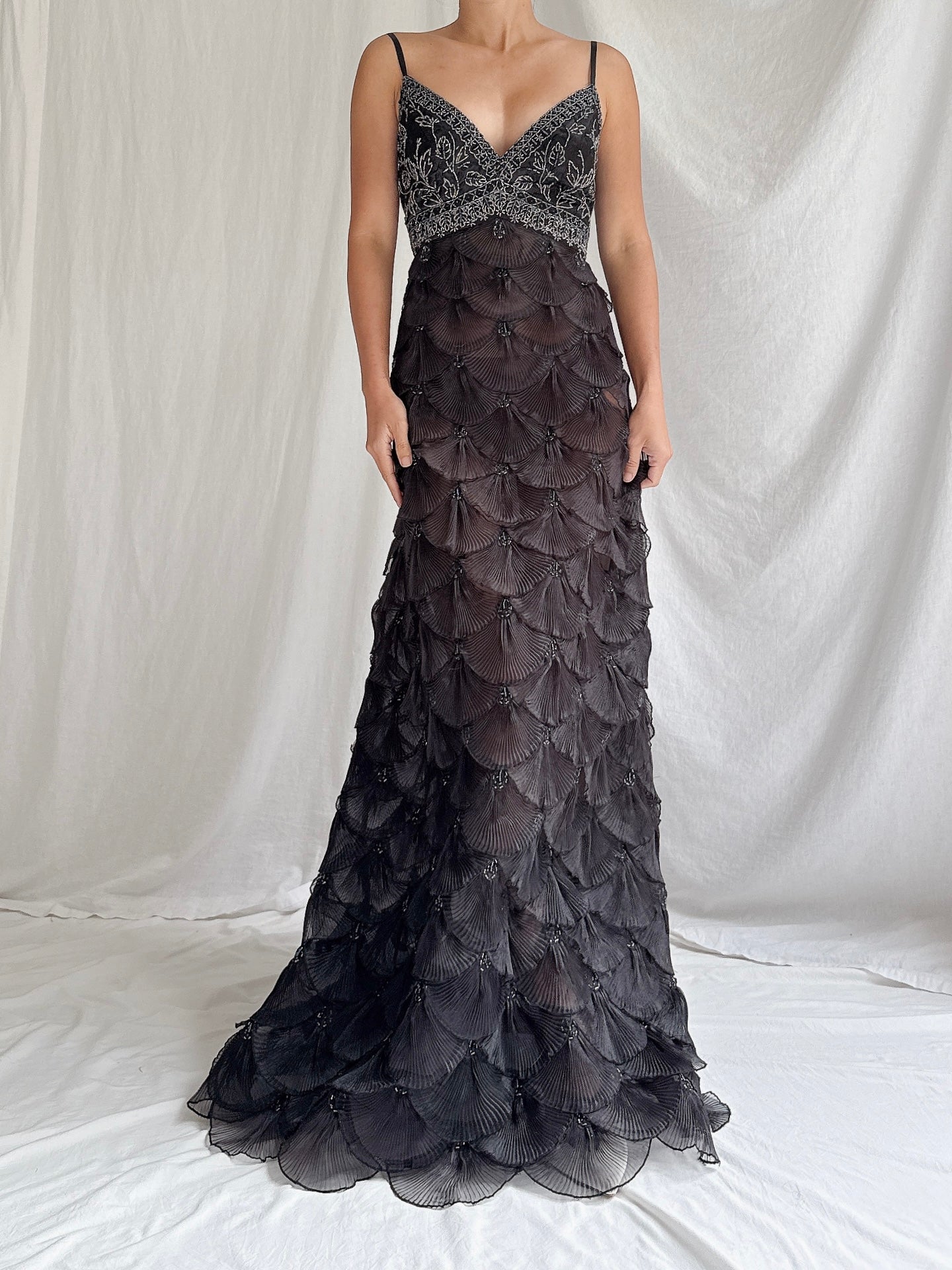 Vintage Scalloped Organza Dress - S