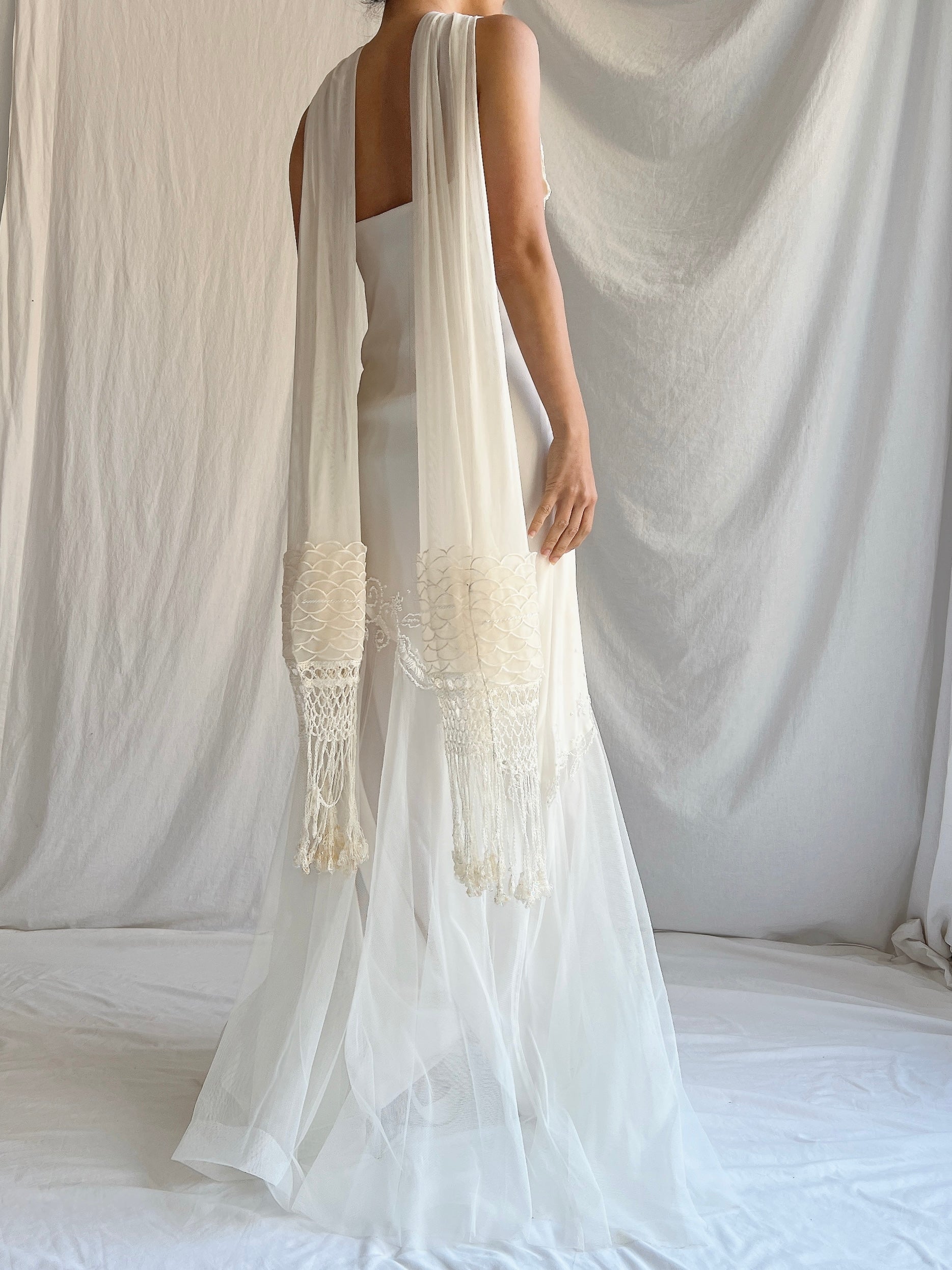 Vintage Chiffon and Tulle Gown - M