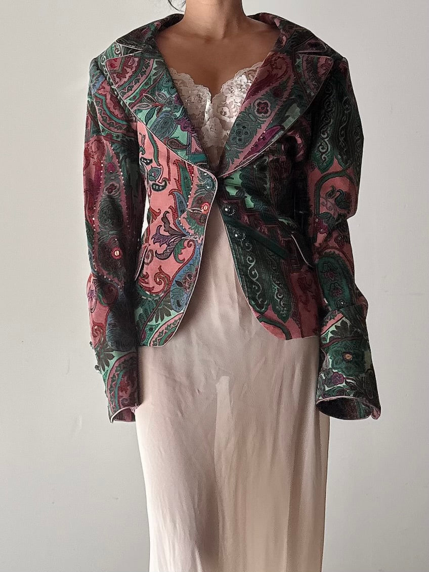 Vintage Serena K Cotton Velvet Jacket - FR44