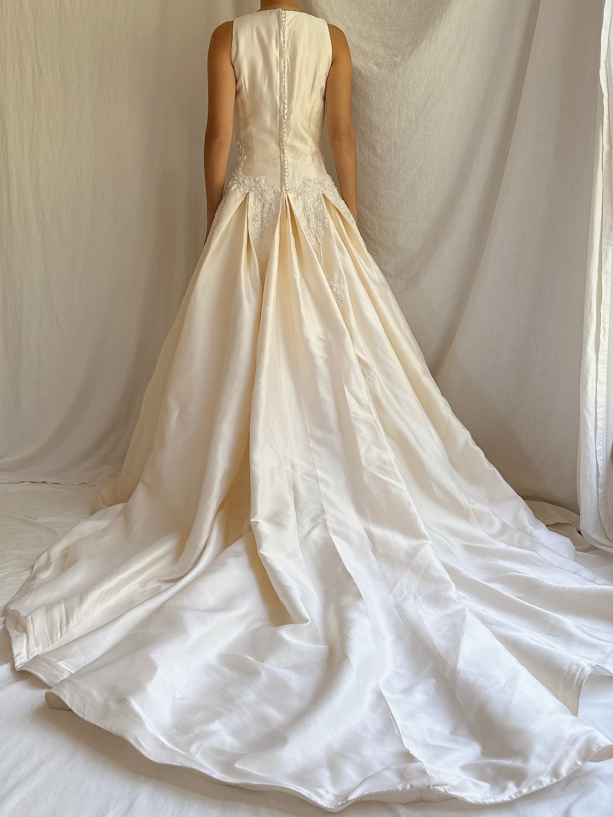 Vintage Silk and Lace Gown - M