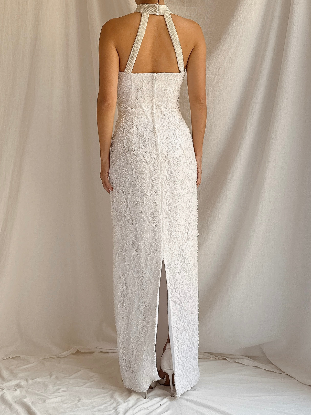 1990s Halter Neckline Dress - S