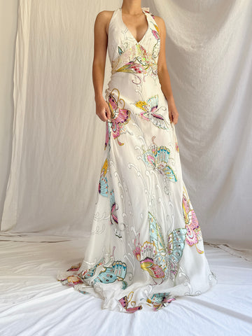 Vintage Chiffon Butterfly Gown - M/8