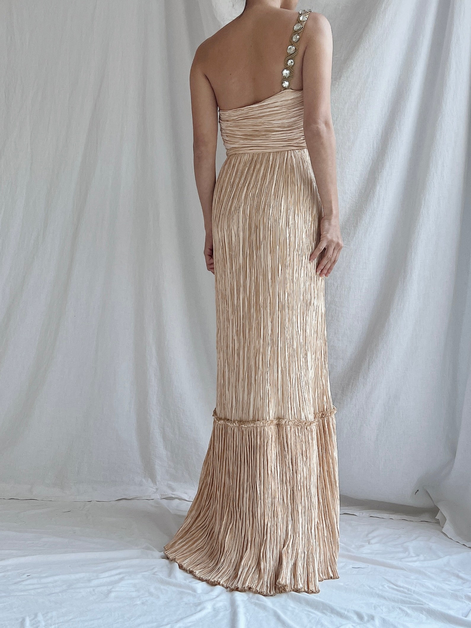 Vintage Mary McFadden Pleated Gown - M