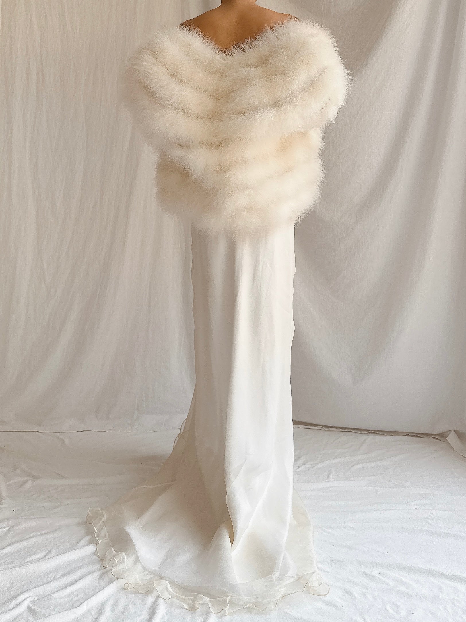 Vintage Sleeveless Feather Jacket - OSFM