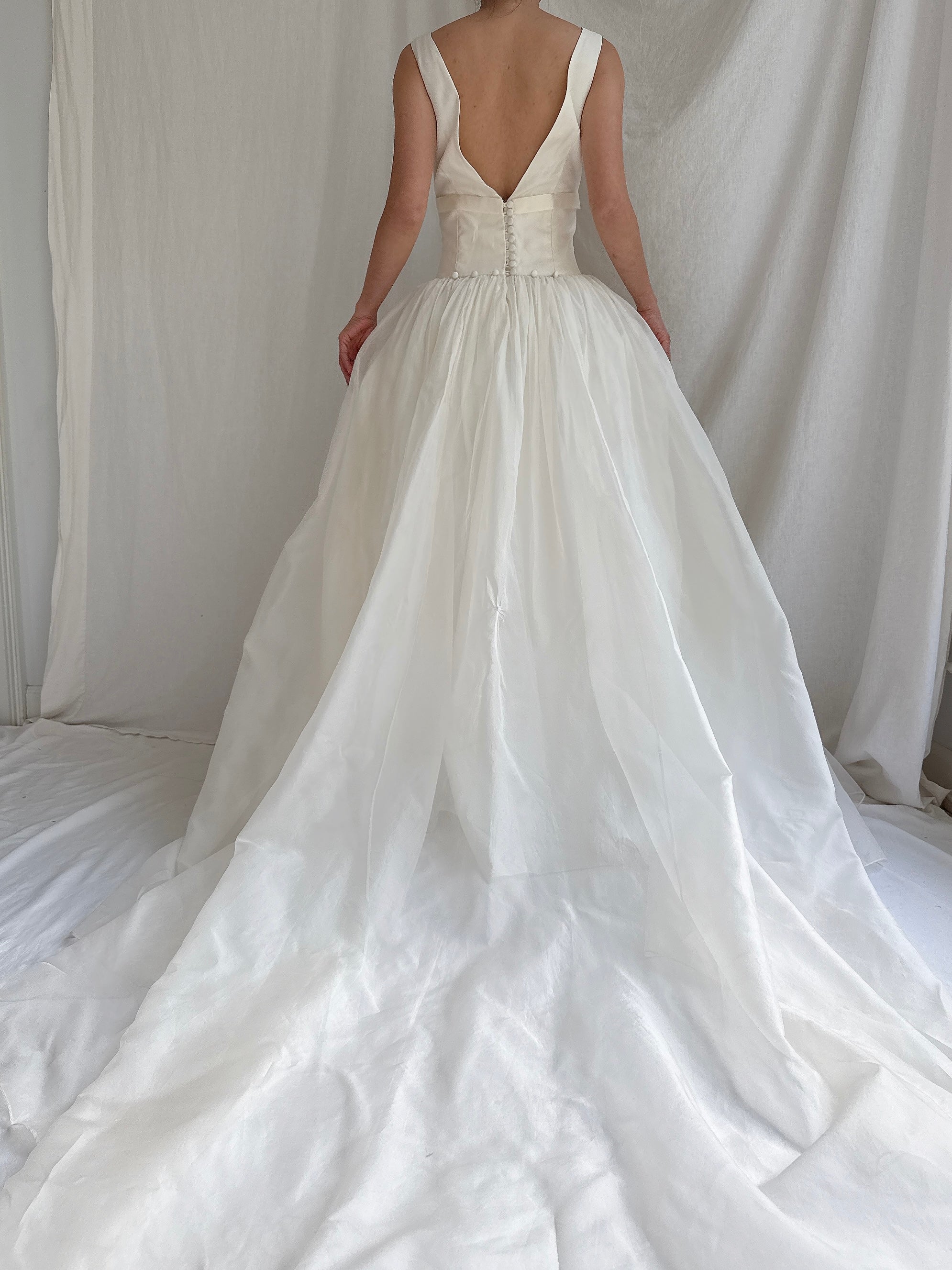 Vintage Silk Organza Gown - S